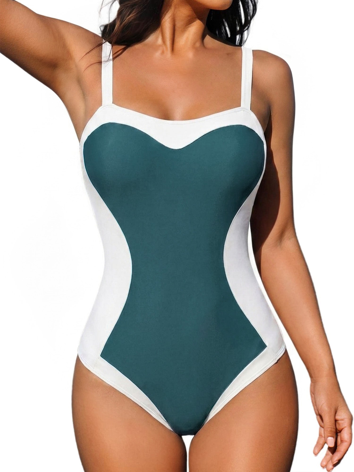 MOYIKO Women Slimming Tummy Control One Piece Swimsuit Retro Square Neck Bathing Suit