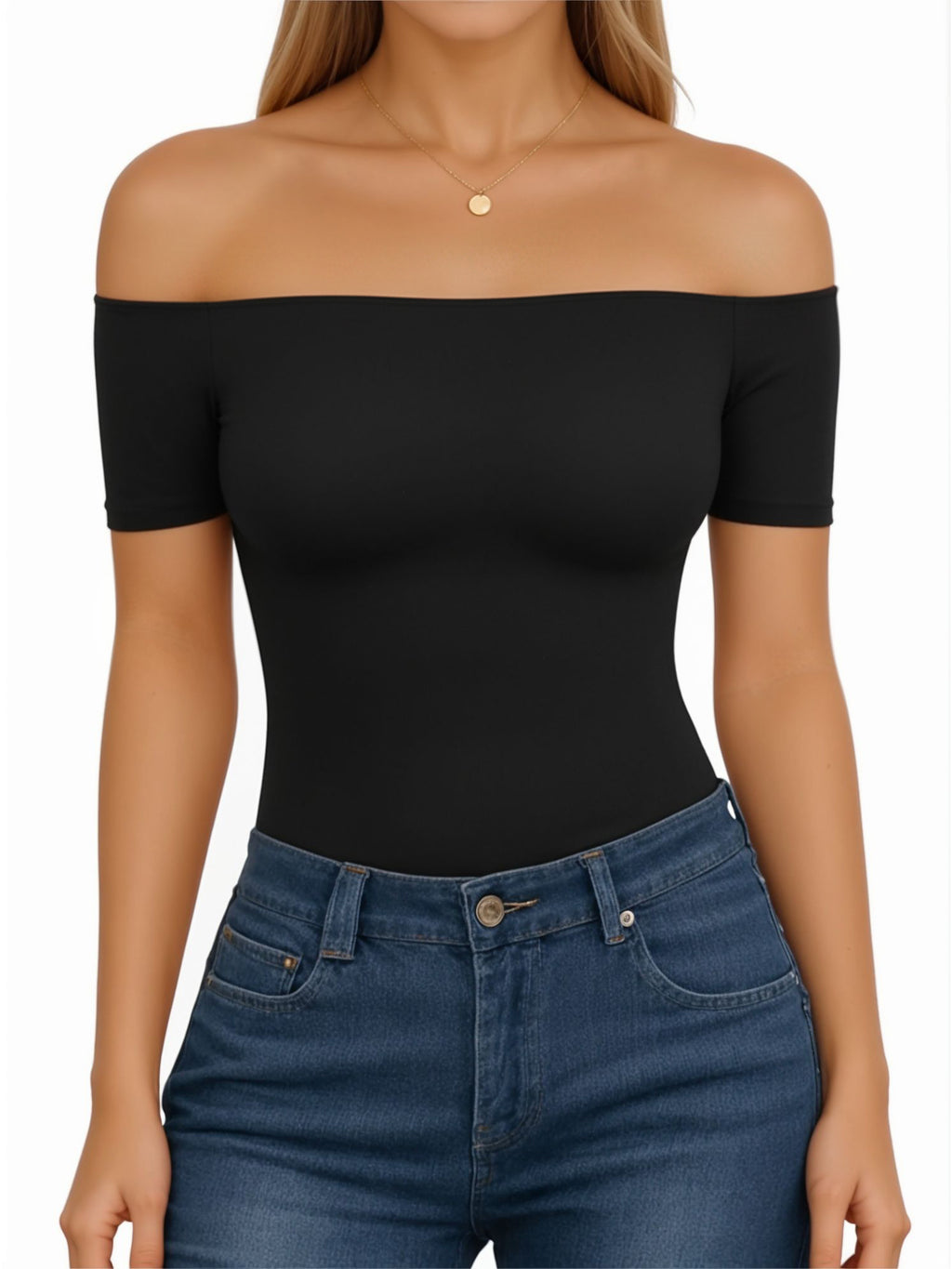 MOYIKO Off The Shoulder Tops for Women Short Sleeve Slim Fit Shirts Basic Clothes 2026 Fashion