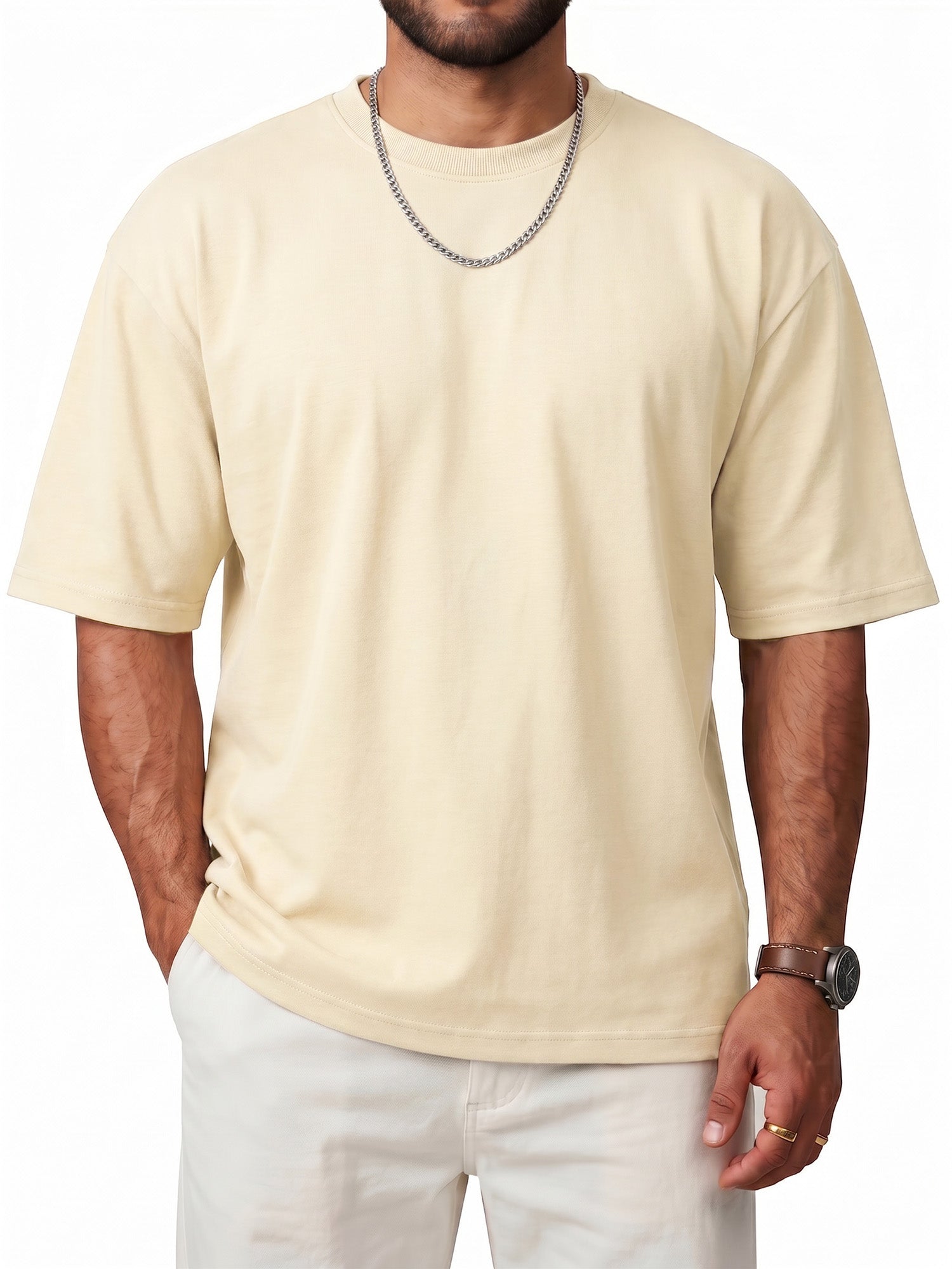 RICHCOIN Men's Oversized T-Shirts Loose Fit Vintage Washed Tee Unisex Short Sleeve Casual Tops