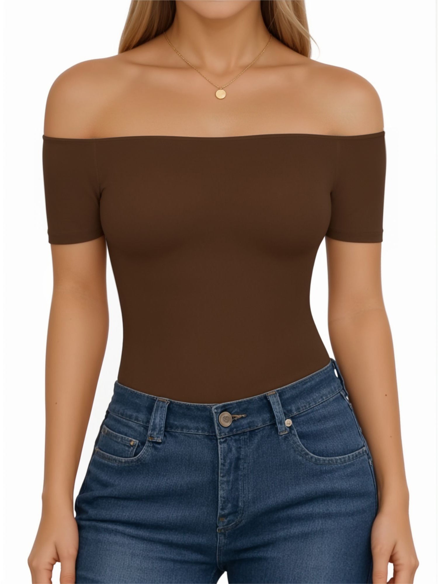 MOYIKO Off The Shoulder Tops for Women Short Sleeve Slim Fit Shirts Basic Clothes 2026 Fashion
