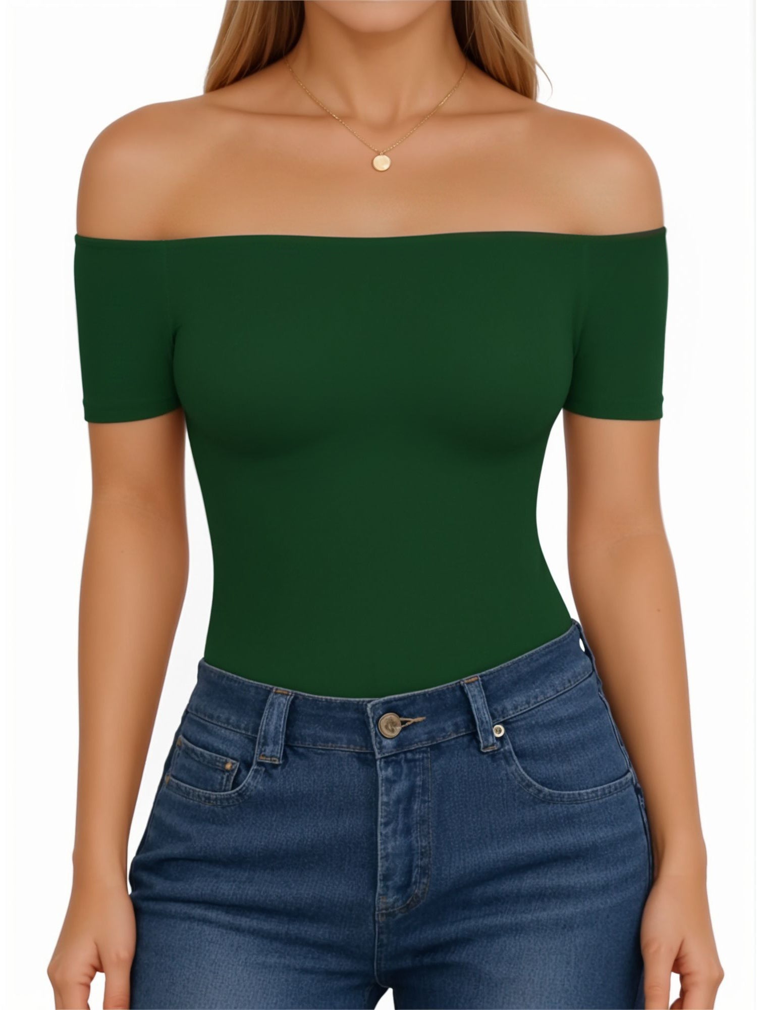 MOYIKO Off The Shoulder Tops for Women Short Sleeve Slim Fit Shirts Basic Clothes 2026 Fashion