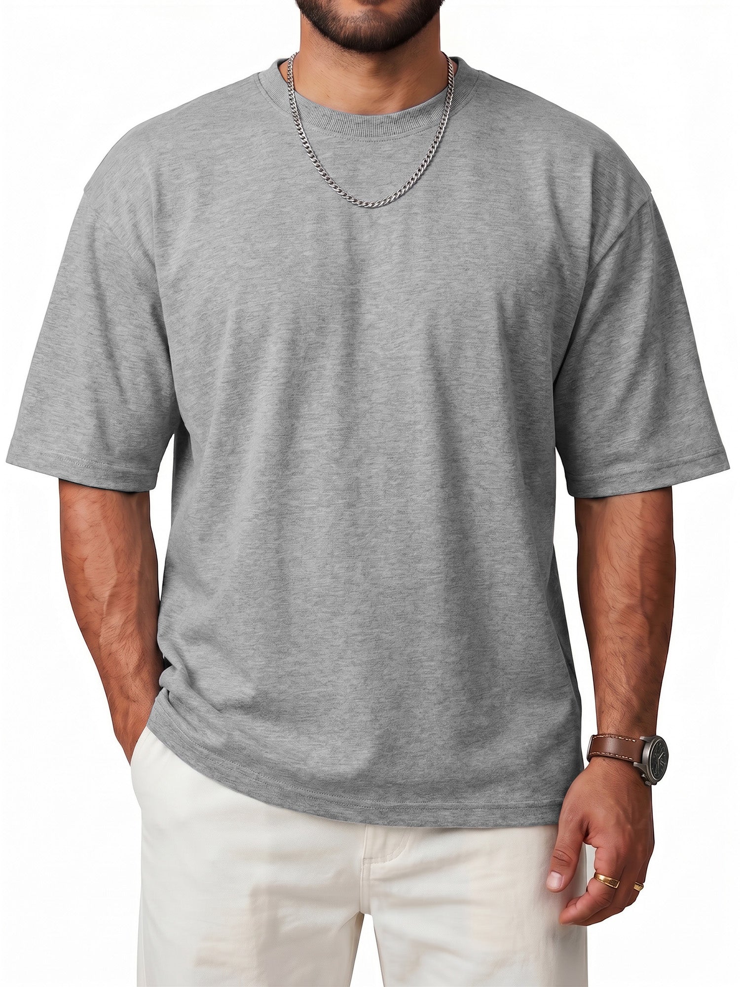 RICHCOIN Men's Oversized T-Shirts Loose Fit Vintage Washed Tee Unisex Short Sleeve Casual Tops