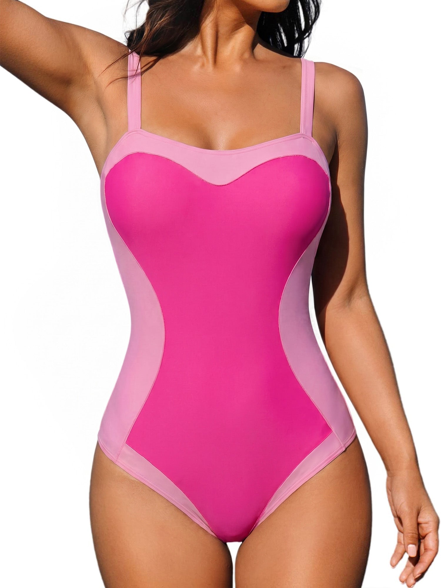 MOYIKO Women Slimming Tummy Control One Piece Swimsuit Retro Square Neck Bathing Suit