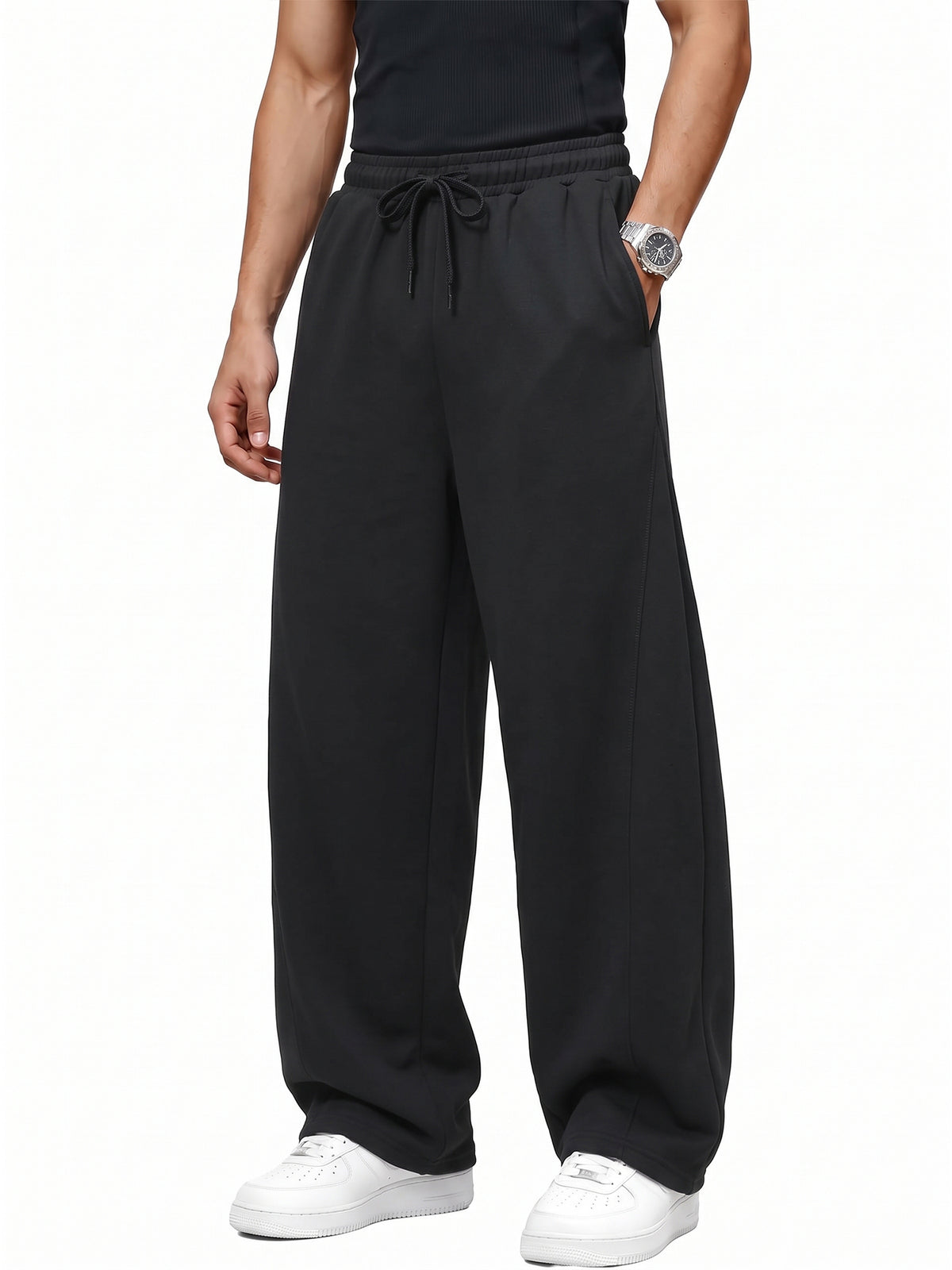 RICHCOIN Men's Baggy Sweatpants Drawstring Waist Jogging Pants with Pockets (No ratings yet)