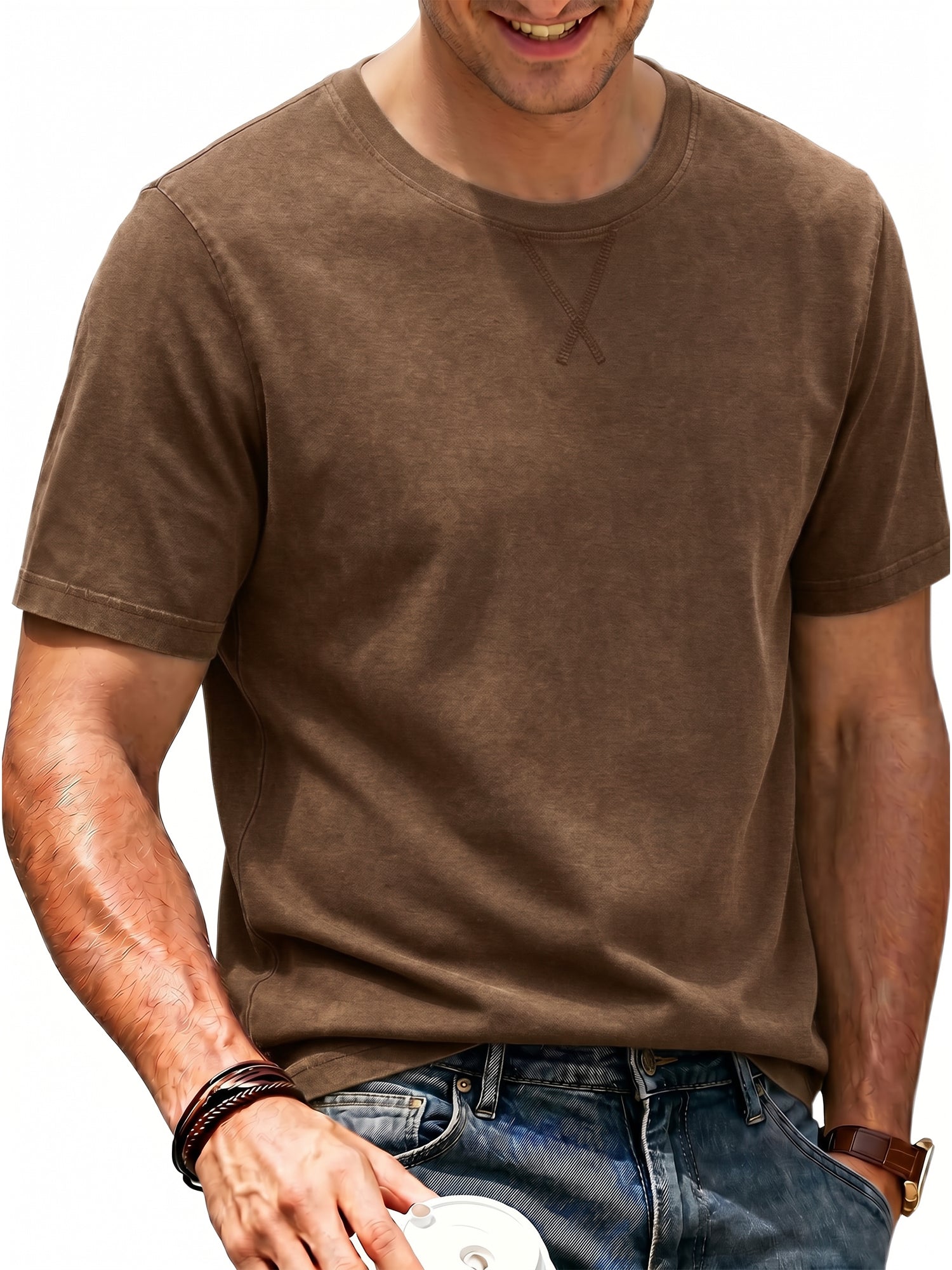 RICHCOIN T shirts for Men Short Sleeve Crewneck Casual Top Basic Loose Tees