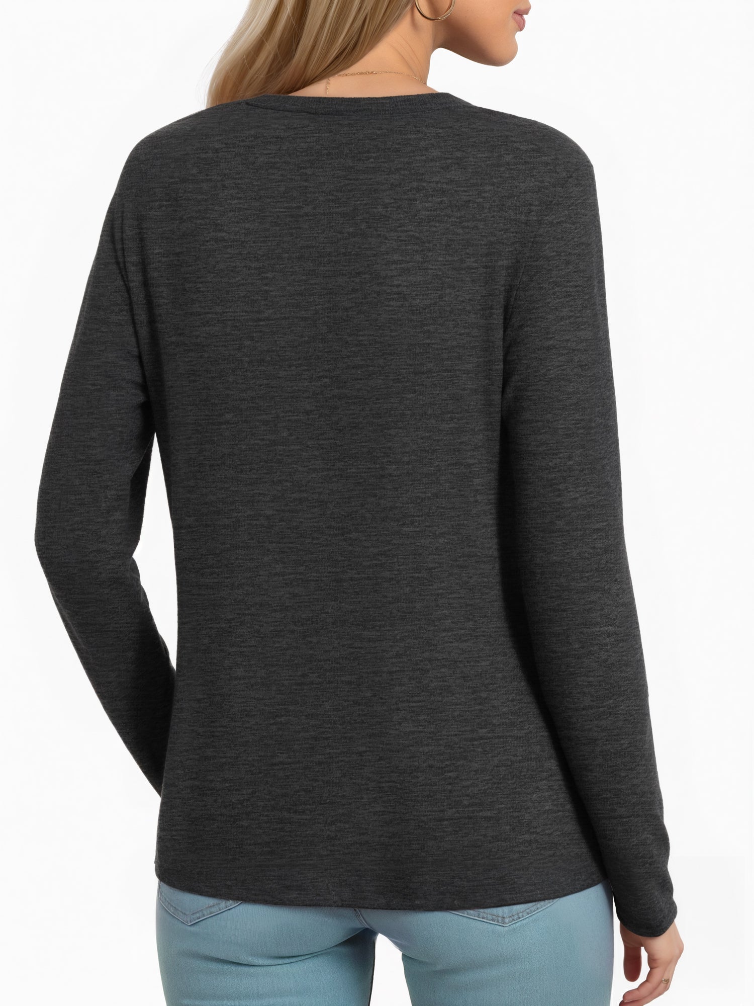OALUXE Long Sleeve Shirts for Women Dressy Casual Tunic Tops Crewneck Front Twist Blouses