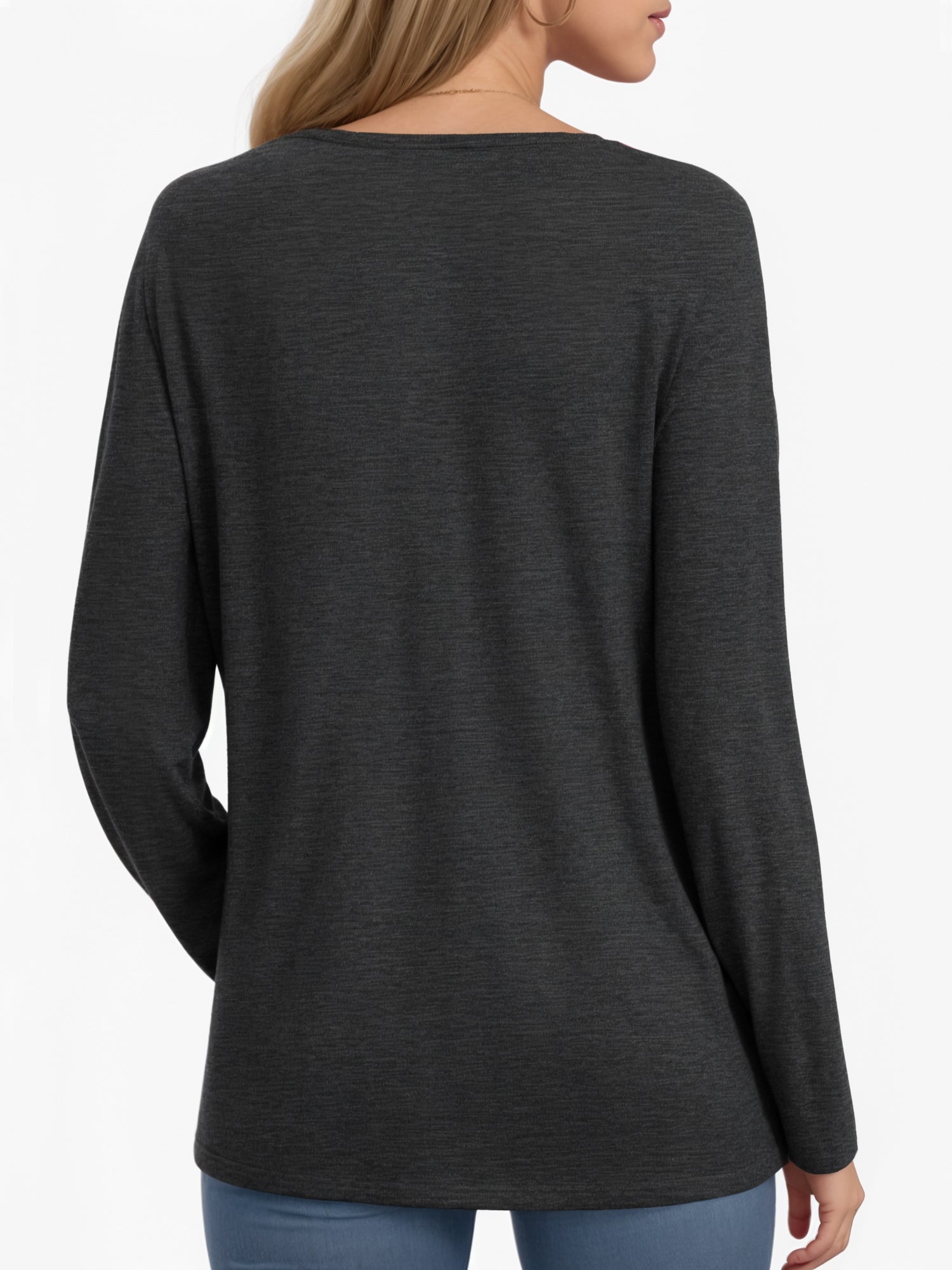 OALUXE Long Sleeve Shirts for Women Dressy Casual Tunic Tops Crewneck Front Twist Blouses