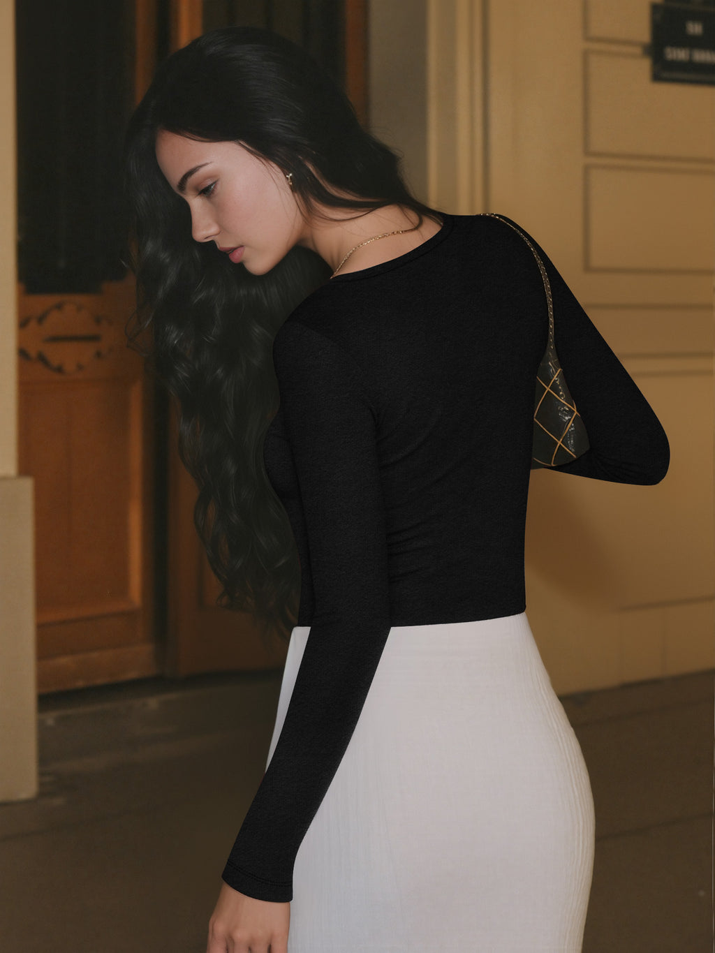 MOYIKO Scoop Neck Thermal Long Sleeve Shirts for Women Undershirts Basic Fitted Tees