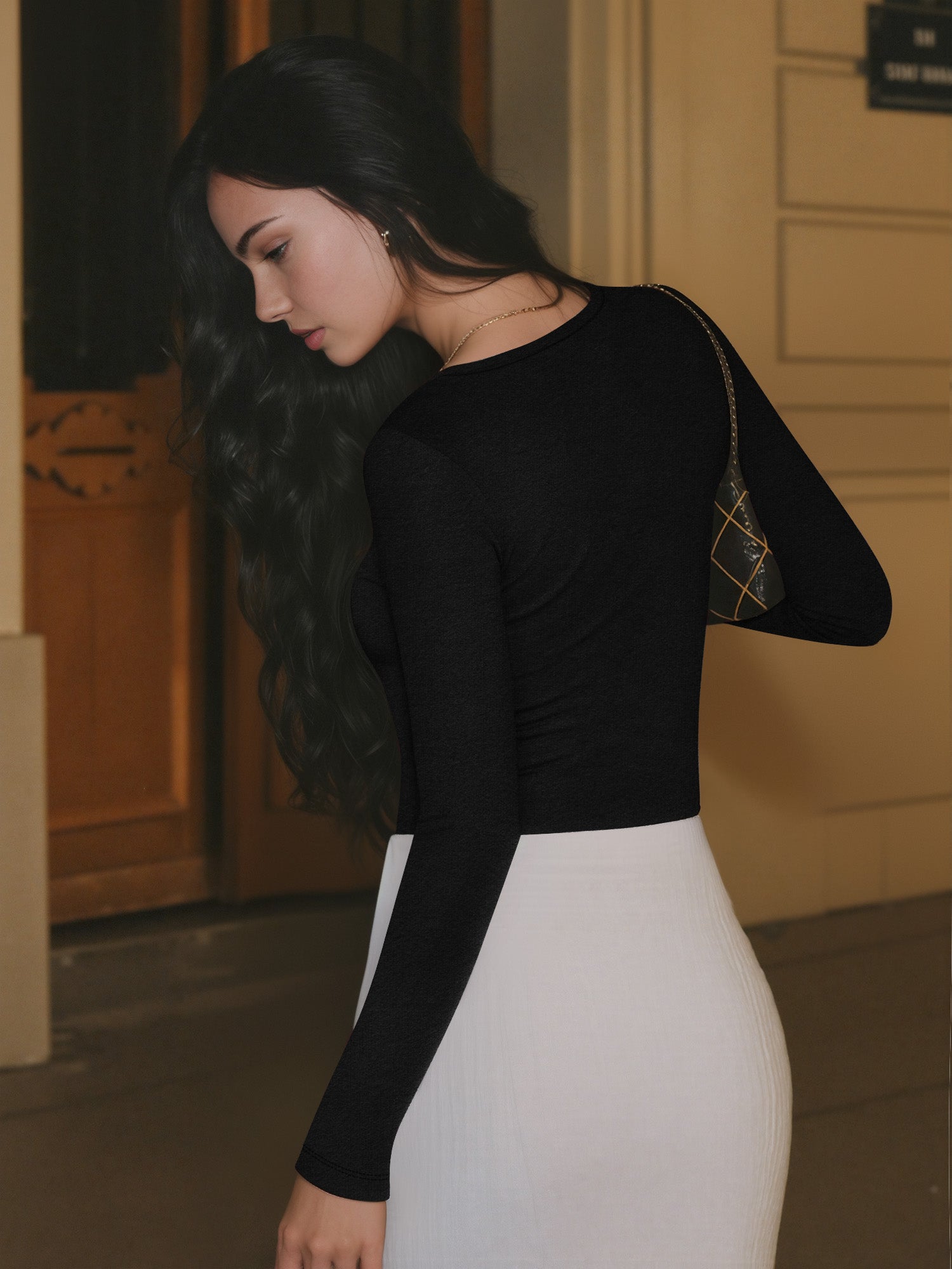 MOYIKO Scoop Neck Thermal Long Sleeve Shirts for Women Undershirts Basic Fitted Tees