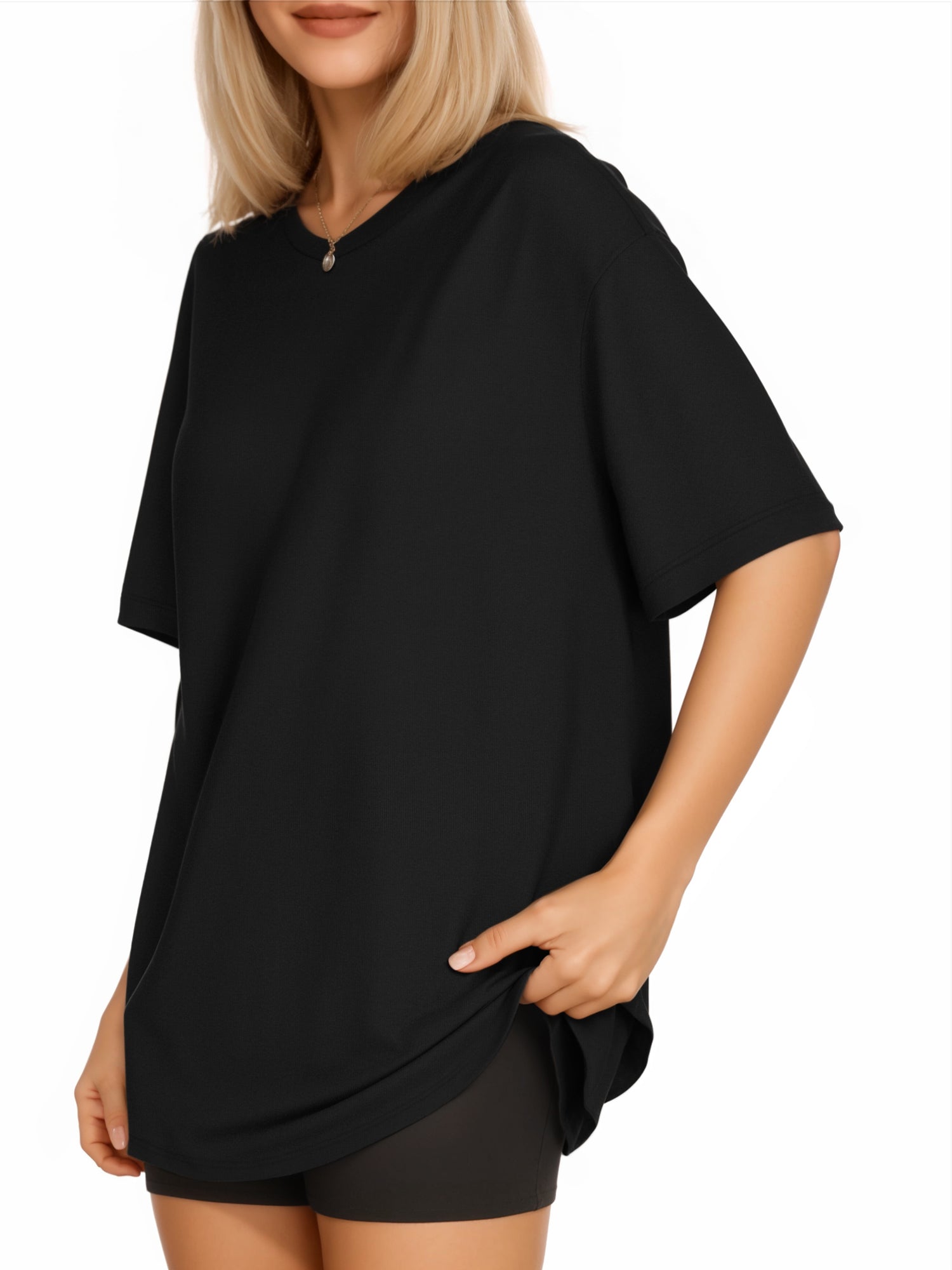 MOYIKO Oversized T Shirts for Women Crewneck Loose Fit Tee Summer Tops