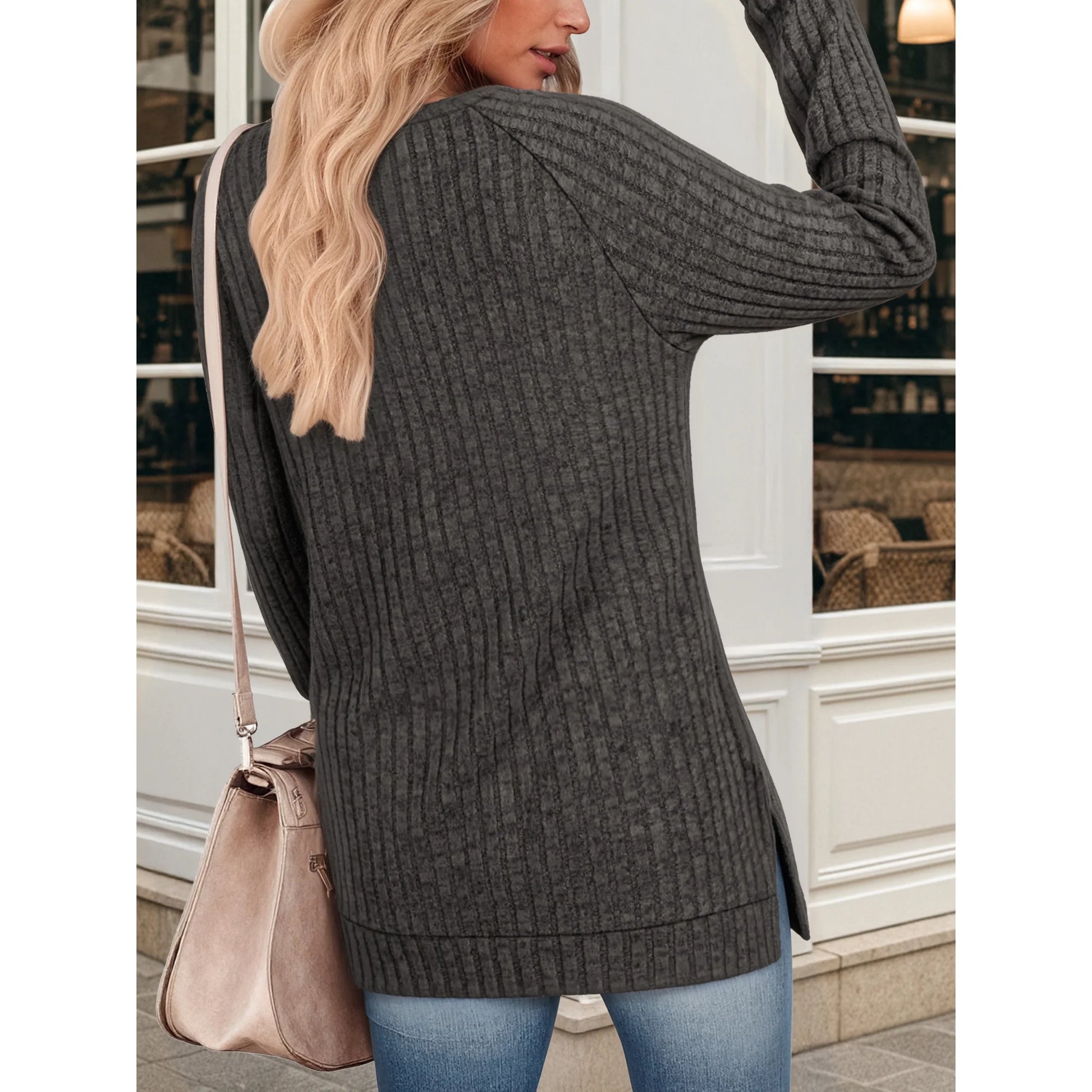 OALUXE Long Sleeve Shirts for Women Causual Tunic Tops Loose Fit Dressy Lightweight Sweaters