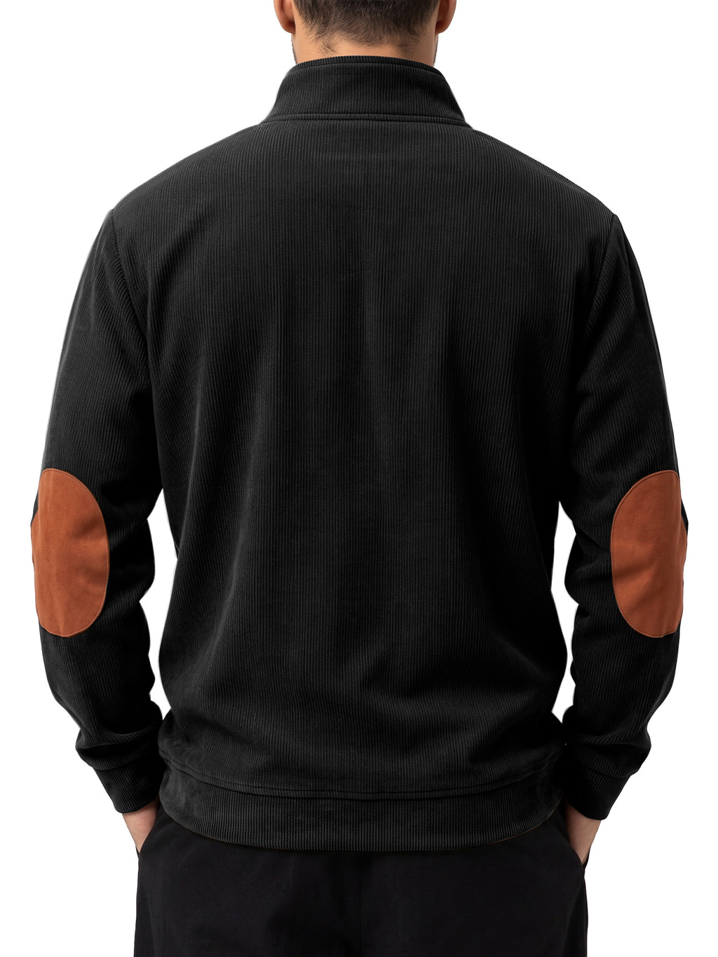 RICHCOIN Mens Corduroy Sweatshirt Long Sleeve Henley Pullover with Elbow Patch Kangaroo Pocket for Fall Winter Casual Wear