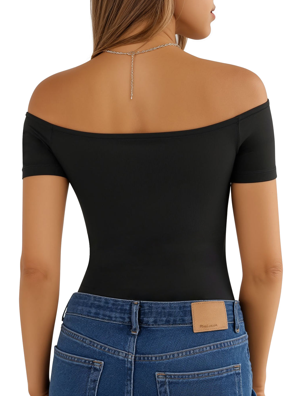 MOYIKO Off The Shoulder Tops for Women Short Sleeve Slim Fit Shirts Basic Clothes 2026 Fashion