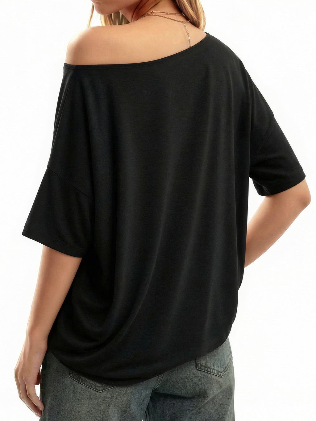 MOYIKO Womens Off The Shoulder Tops Oversized T-Shirts Short Sleeve Tees Summer Casual Fashion Clothes