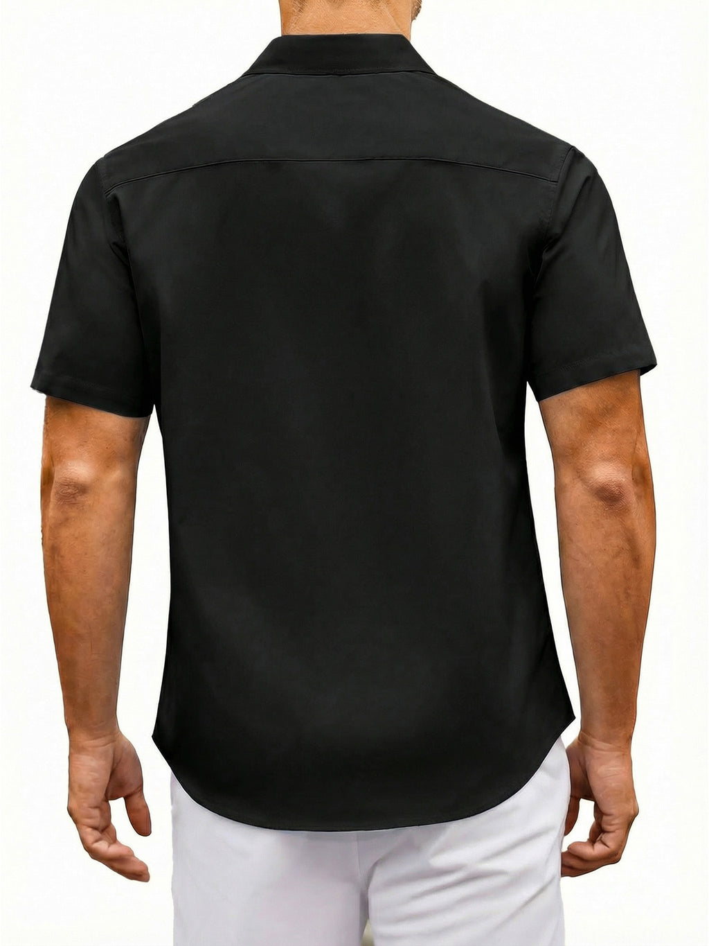 RICHCOIN Short Sleeve Mens Dress Shirts Casual Solid Shirts for Men Button Down Business Shirt