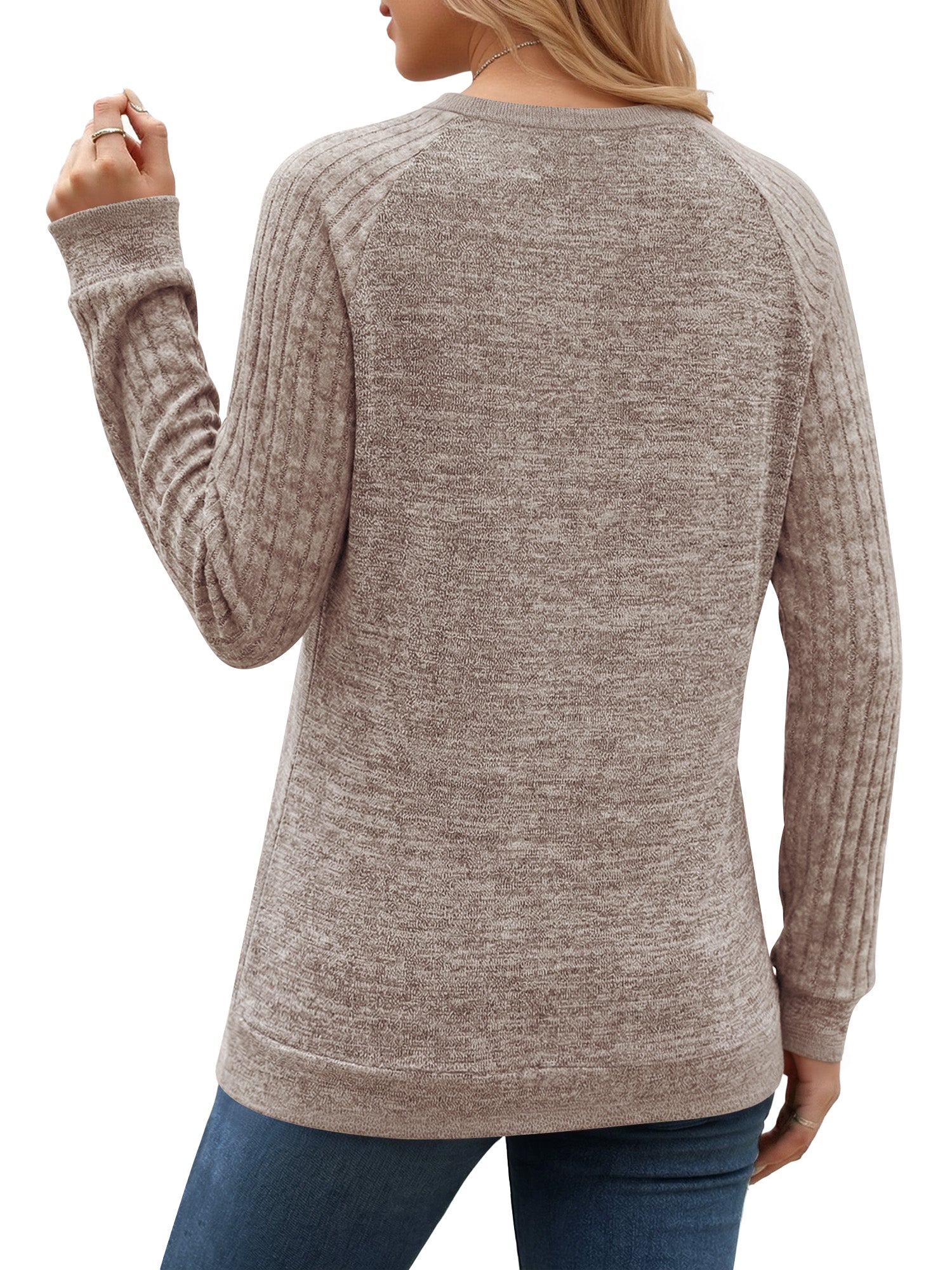 OALUXE Long Sleeve Shirts Blouses for Women Dressy Casual Tunic Tops Loose Fit Pullover Sweaters