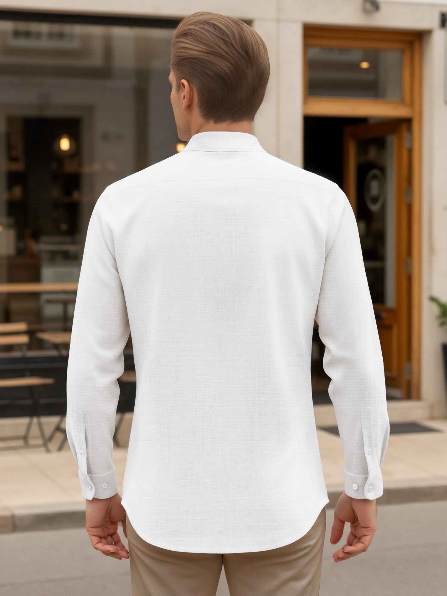 OALUXE Linen Button Down Shirts For Men Casual Long Sleeve Lightweight Dress Shirts With Pocket