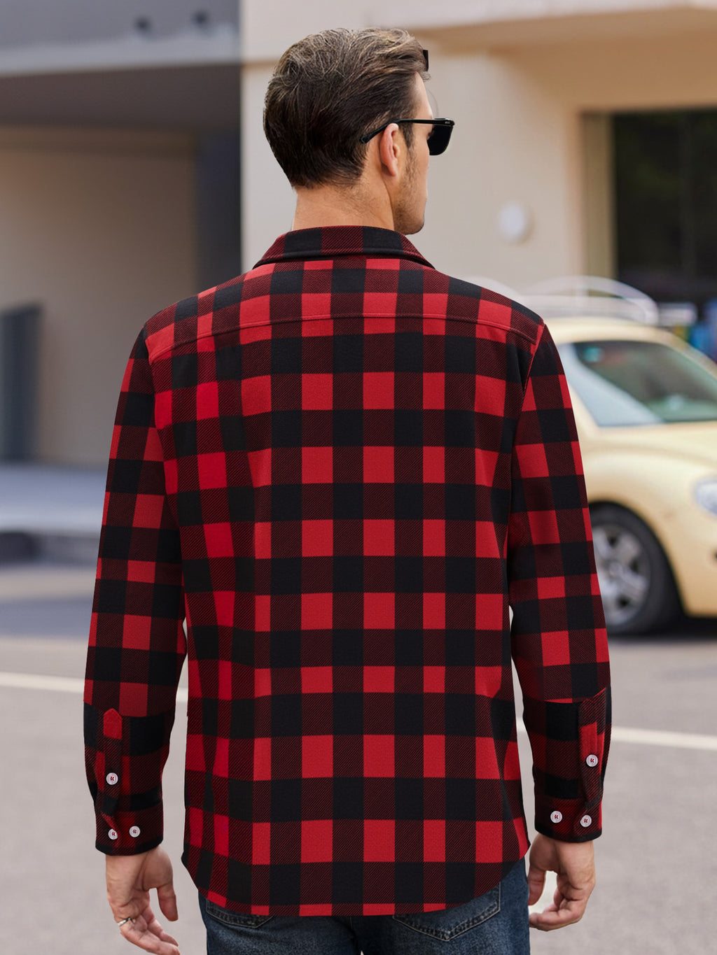 OALUXE Flannel Shirt for Men Long Sleeve Button Down Plaid Shirts with Pocket