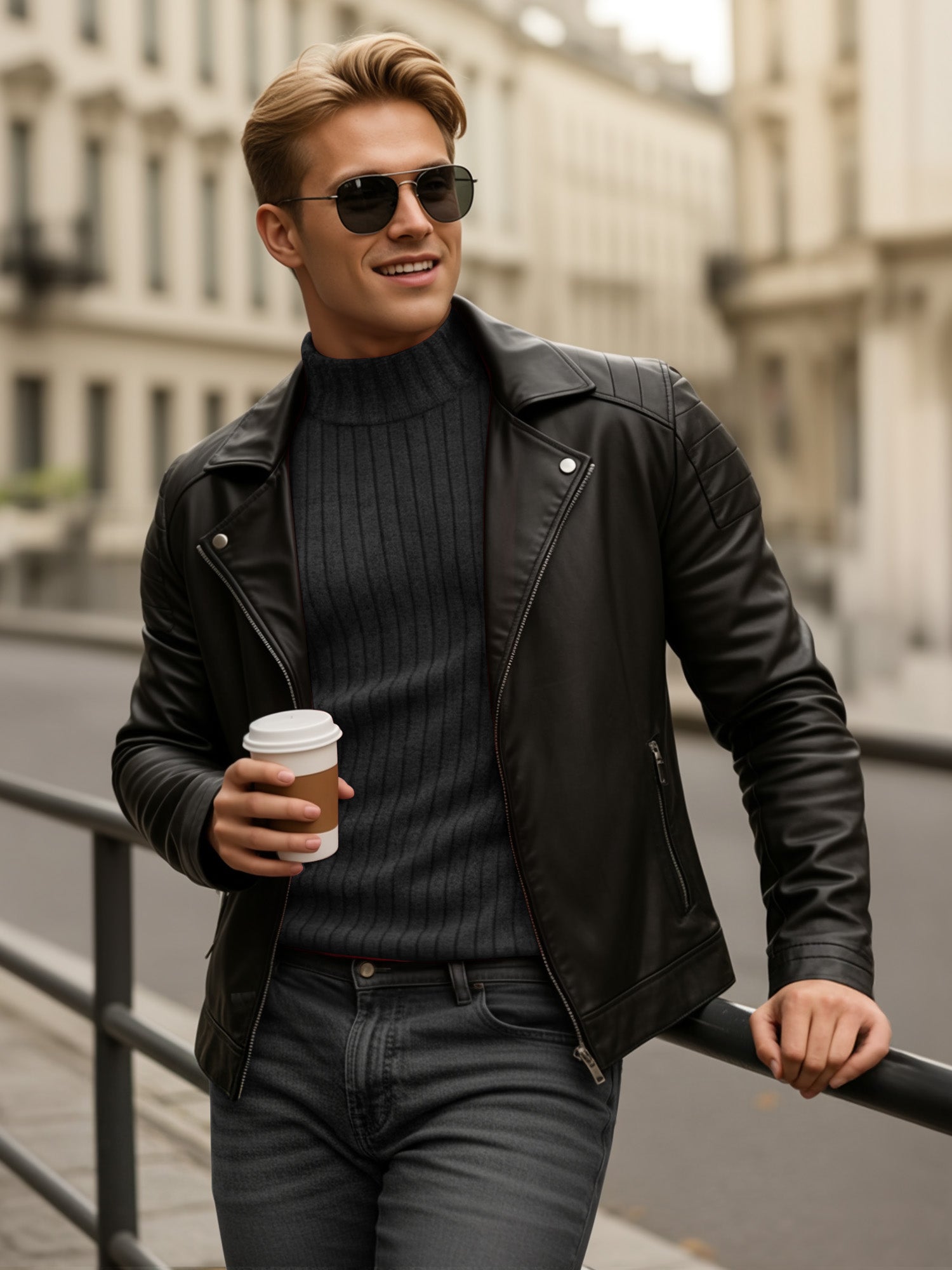 OALUXE Turtleneck Ribbed Long Sleeve Shirts for Mens Undershirts Knit Thermal Fitted Basic Tops