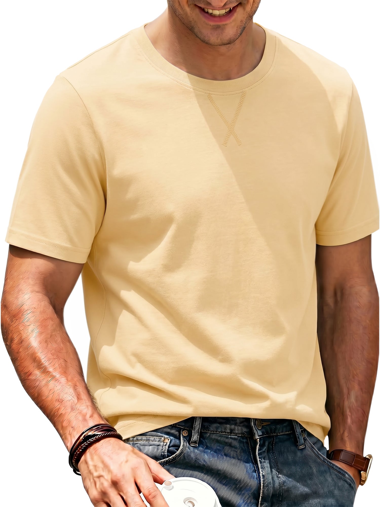 RICHCOIN T shirts for Men Short Sleeve Crewneck Casual Top Basic Loose Tees