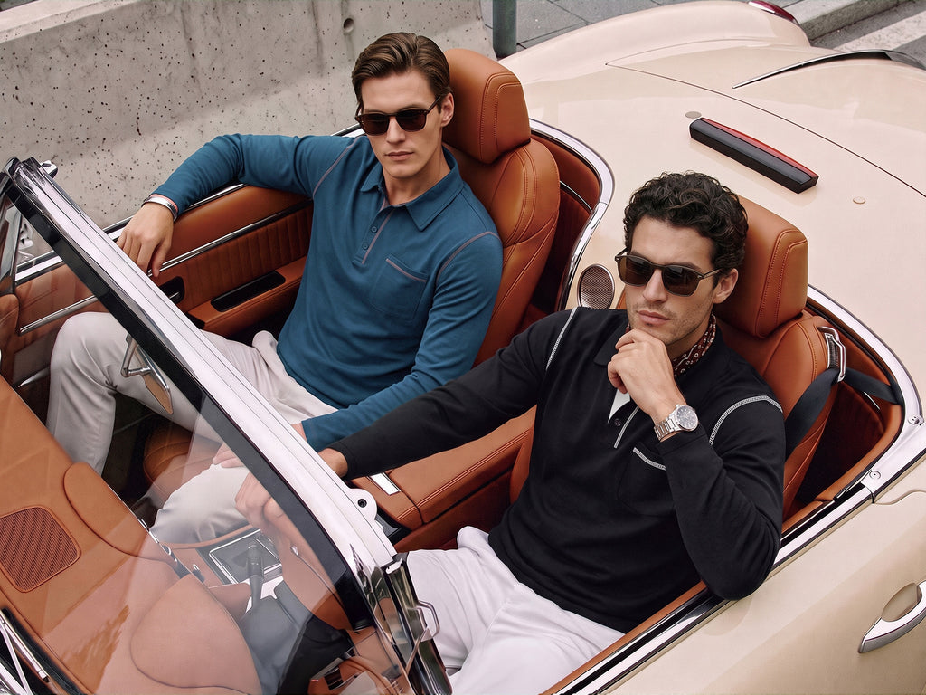 RICHCOIN Polo Shirts for Men Long Sleeve Golf Shirts Casual Button Knit Collared T Shirt Tops