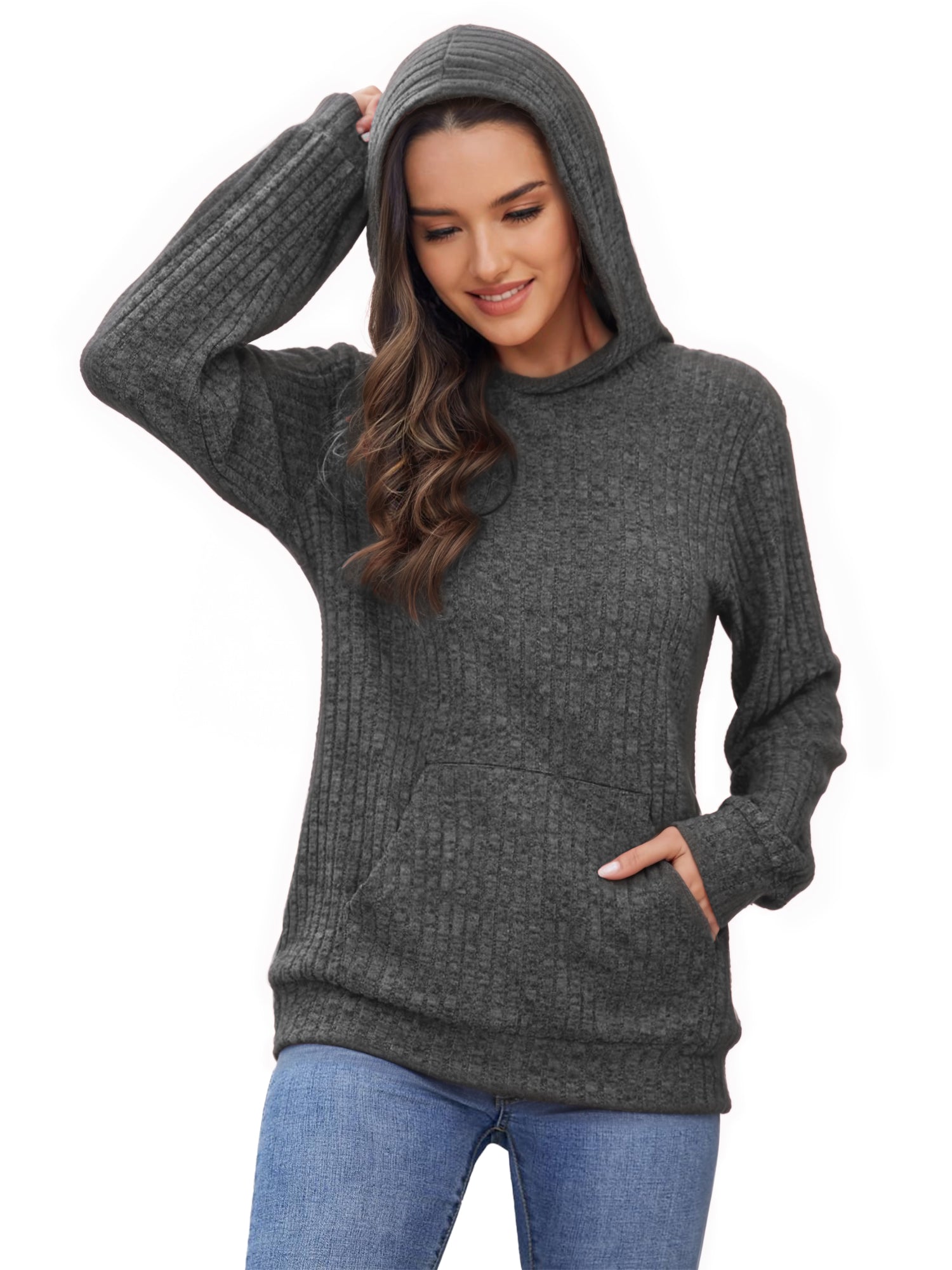 OALUXE Hoodies for Women Long Sleeve Shirts Pullover Sweatshirts Casual Fall Tunic Tops with Pocket
