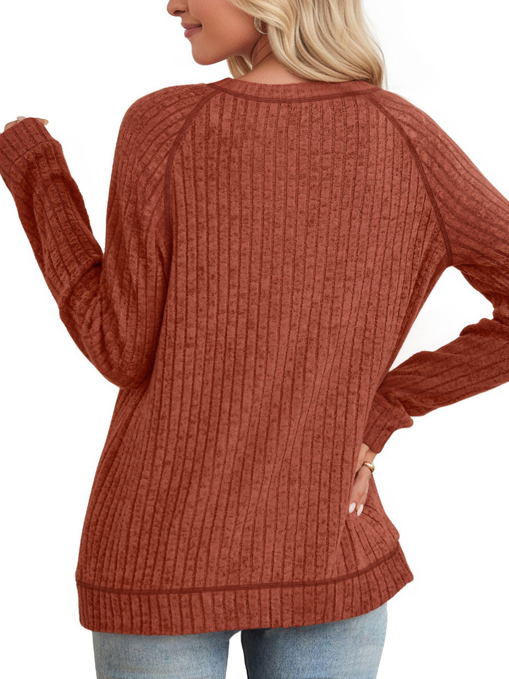 OALUXE Long Sleeve Shirts for Women Dressy Casual Tunic Tops Crew neck Side Split Lightweight Pullover Sweaters