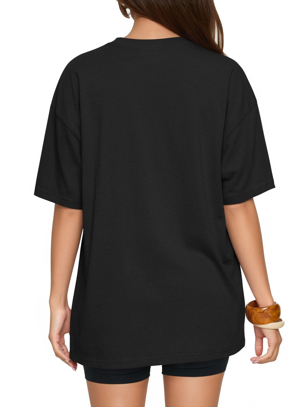 MOYIKO Oversized T Shirts for Women Half Sleeve Crewneck Loose Fit Tees Summer Tops with Pockets