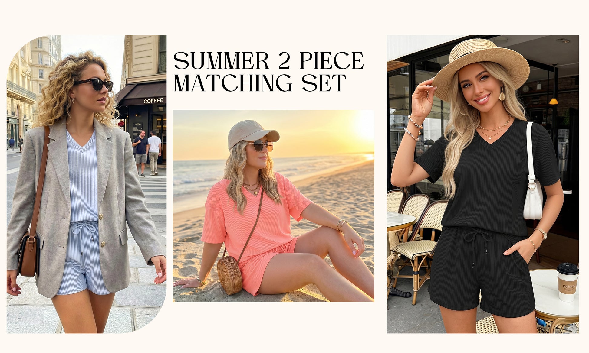 MOYIKO 2 Piece Oufits for Women Lounge Set Short Sleeve Shirts Matching High Waisted Shorts with Pockets
