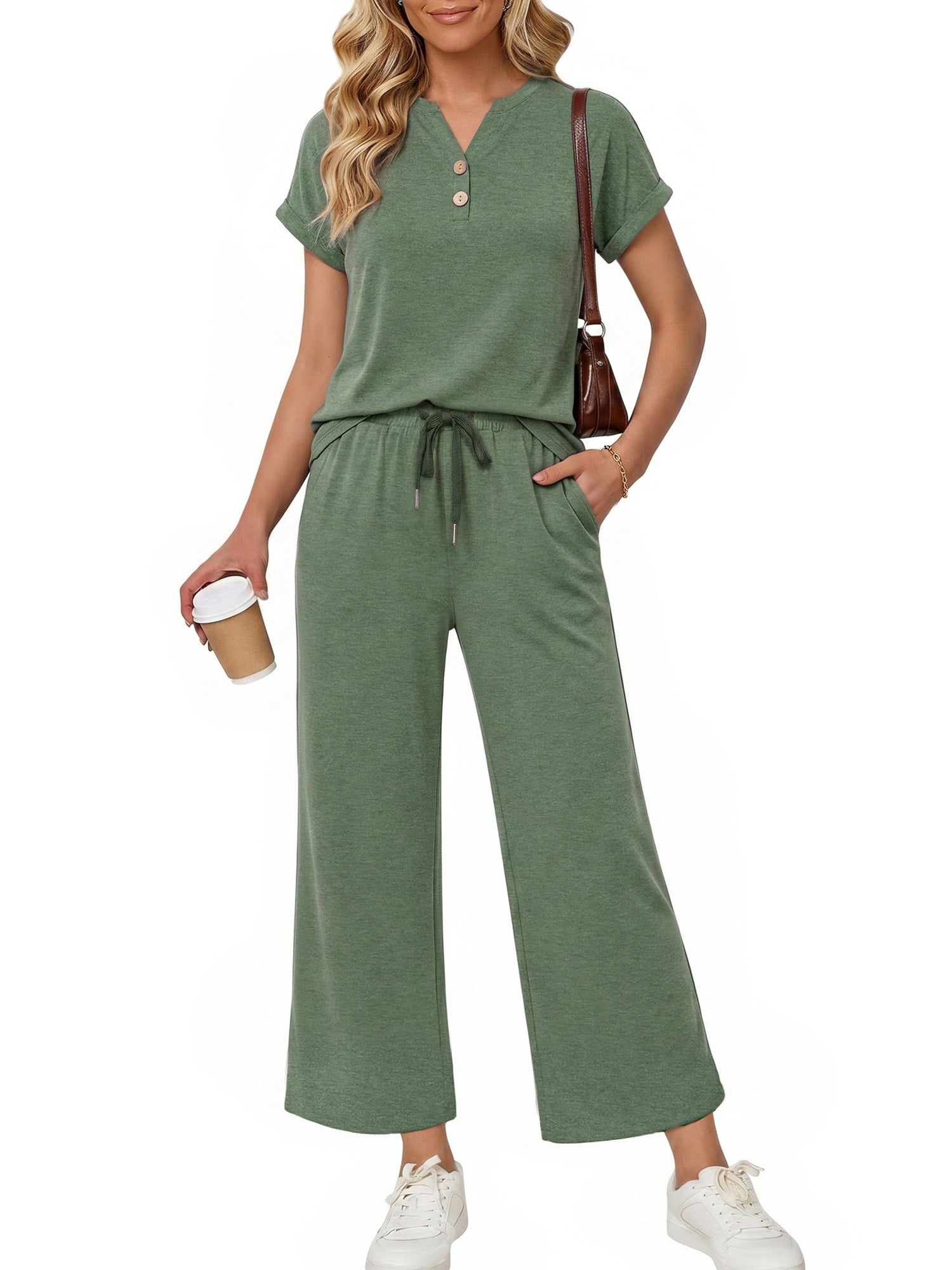 MOYIKO 2 Piece Sets for Women Summer Matching Lounge Sets Casual Airport Travel Vacation Outfits