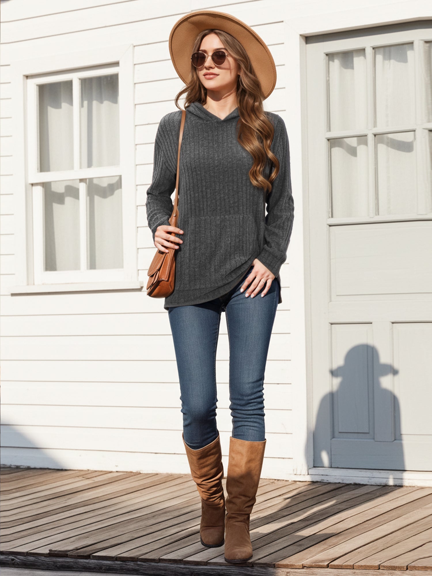 OALUXE Hoodies for Women Long Sleeve Shirts Pullover Sweatshirts Casual Fall Tunic Tops with Pocket