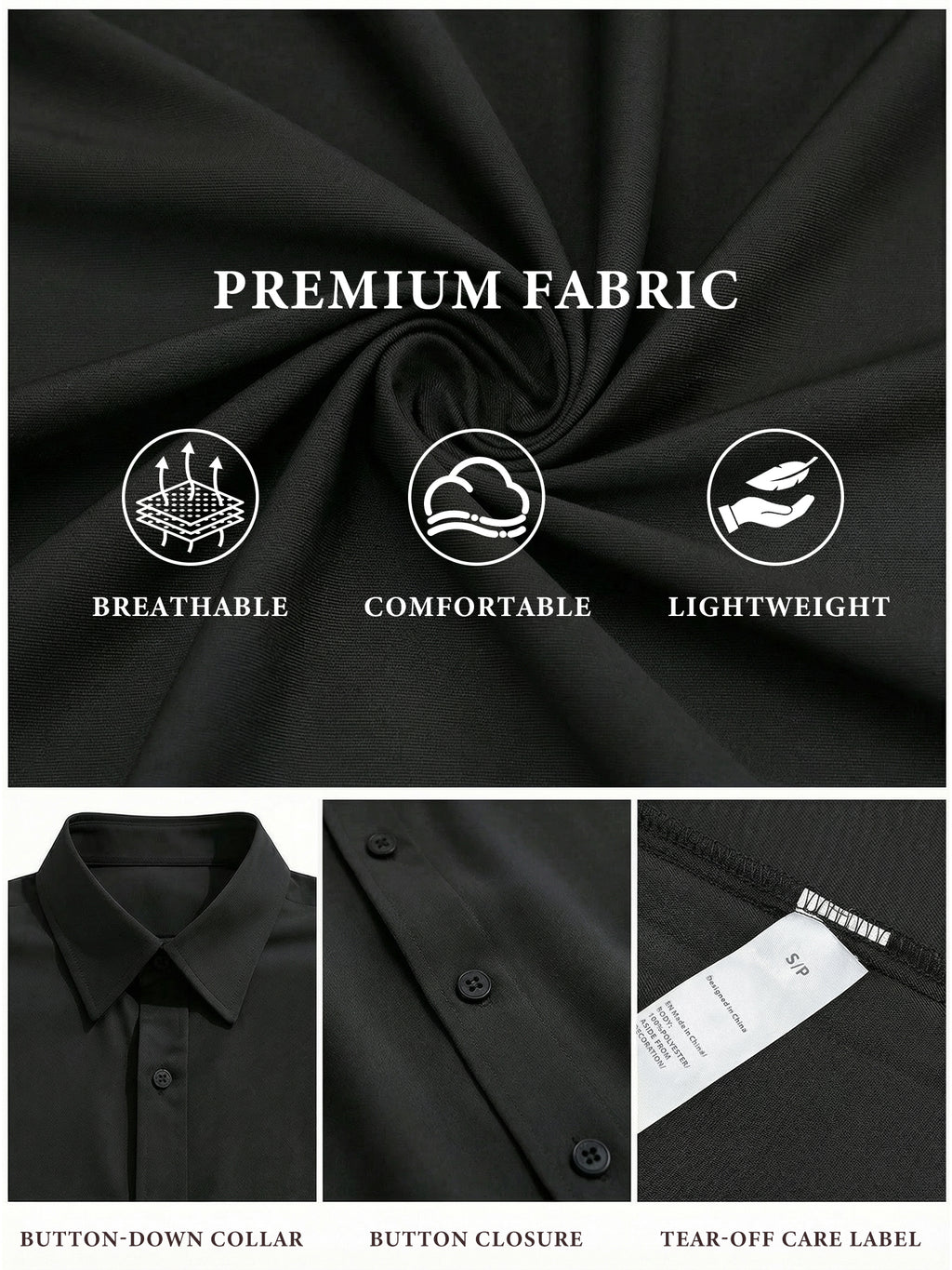 RICHCOIN Short Sleeve Mens Dress Shirts Casual Solid Shirts for Men Button Down Business Shirt