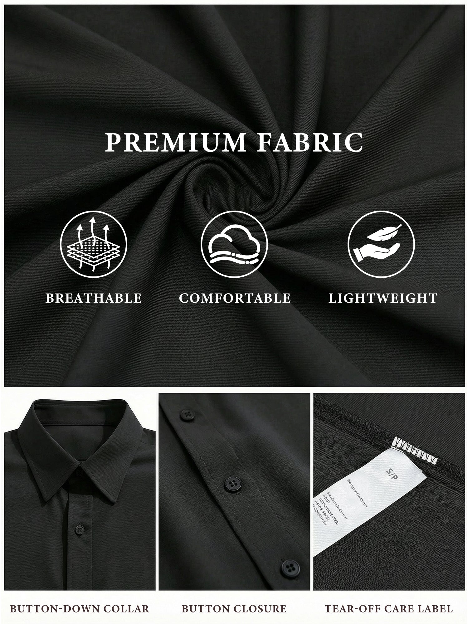 RICHCOIN Short Sleeve Mens Dress Shirts Casual Solid Shirts for Men Button Down Business Shirt