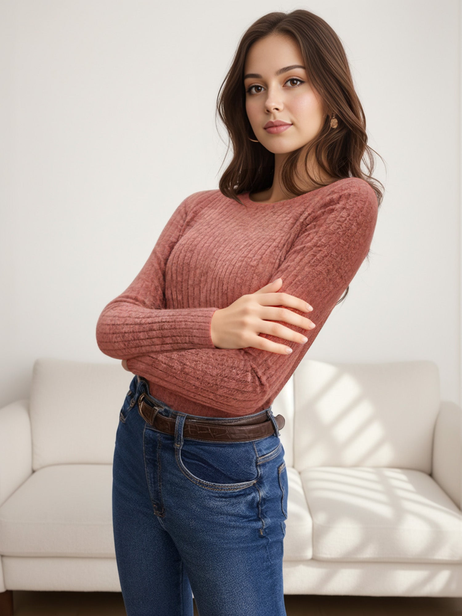 MOYIKO Crew Neck Long Sleeve Shirts for Women Fitted Thermal Lightweight Trendy Tops