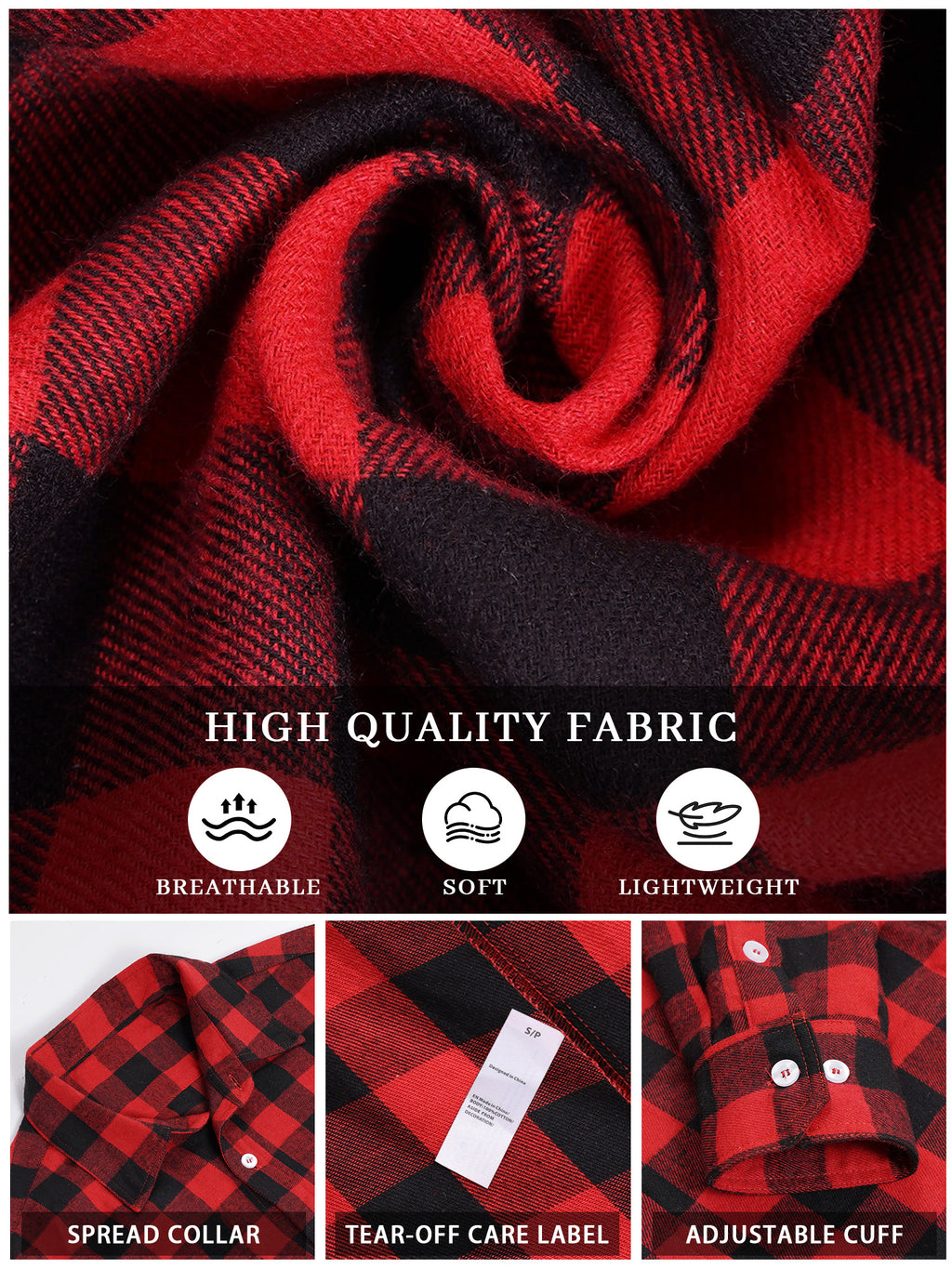OALUXE Flannel Shirt for Men Long Sleeve Button Down Plaid Shirts with Pocket