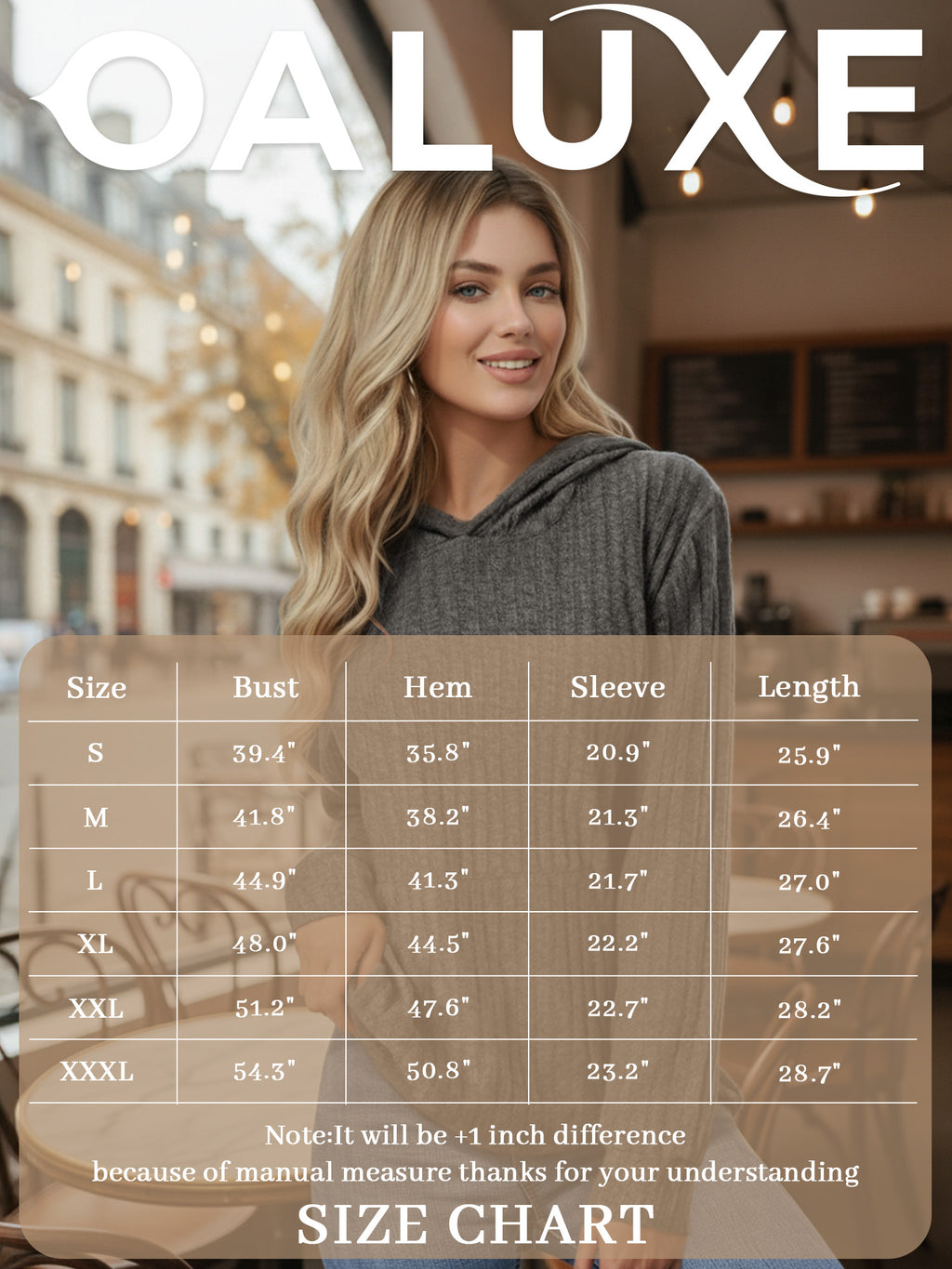 OALUXE Hoodies for Women Long Sleeve Shirts Pullover Sweatshirts Casual Fall Tunic Tops with Pocket