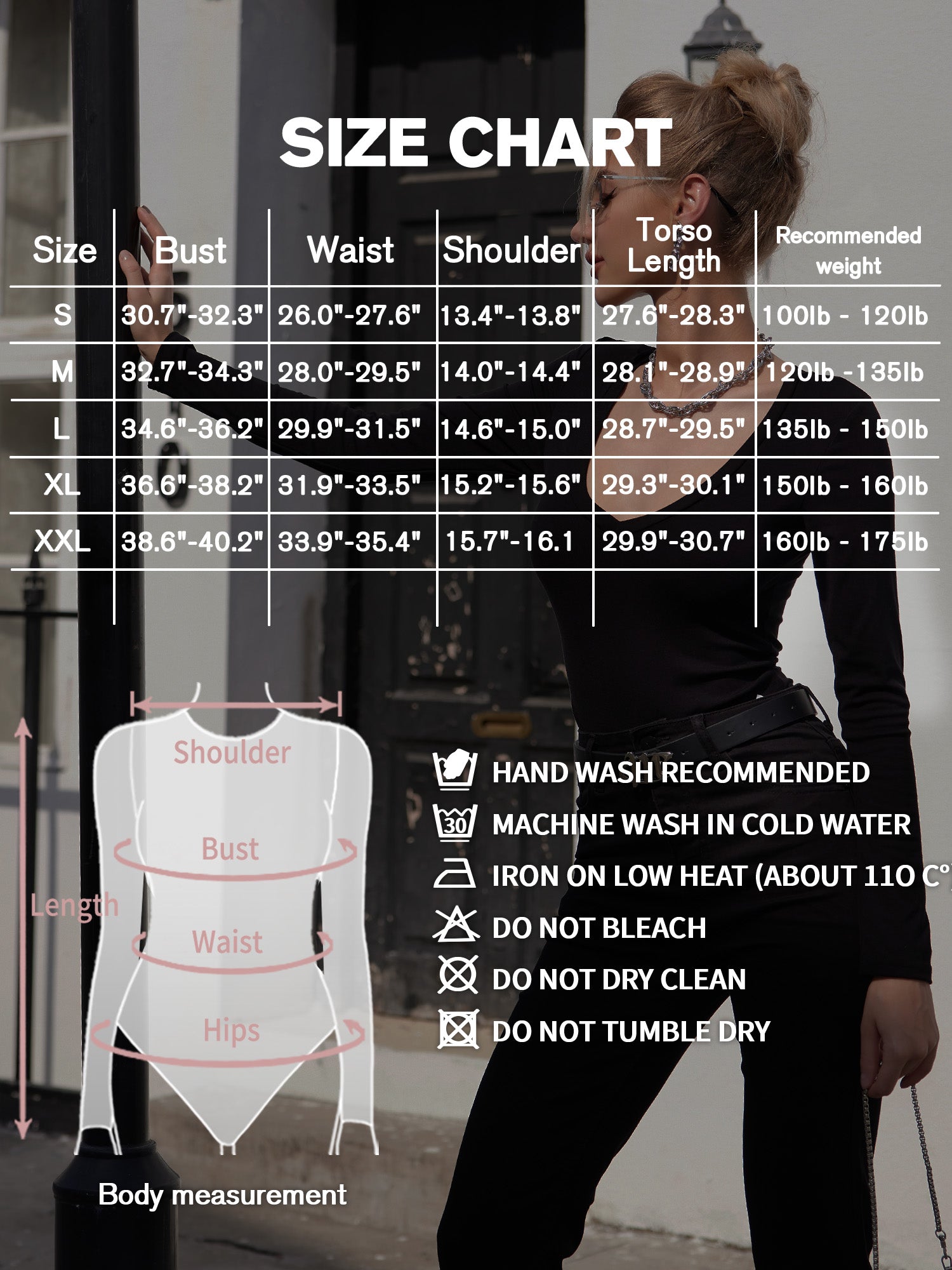 MOYIKO V Neck Long Sleeve Body Suits Womens Slim Fitted Tight Tops