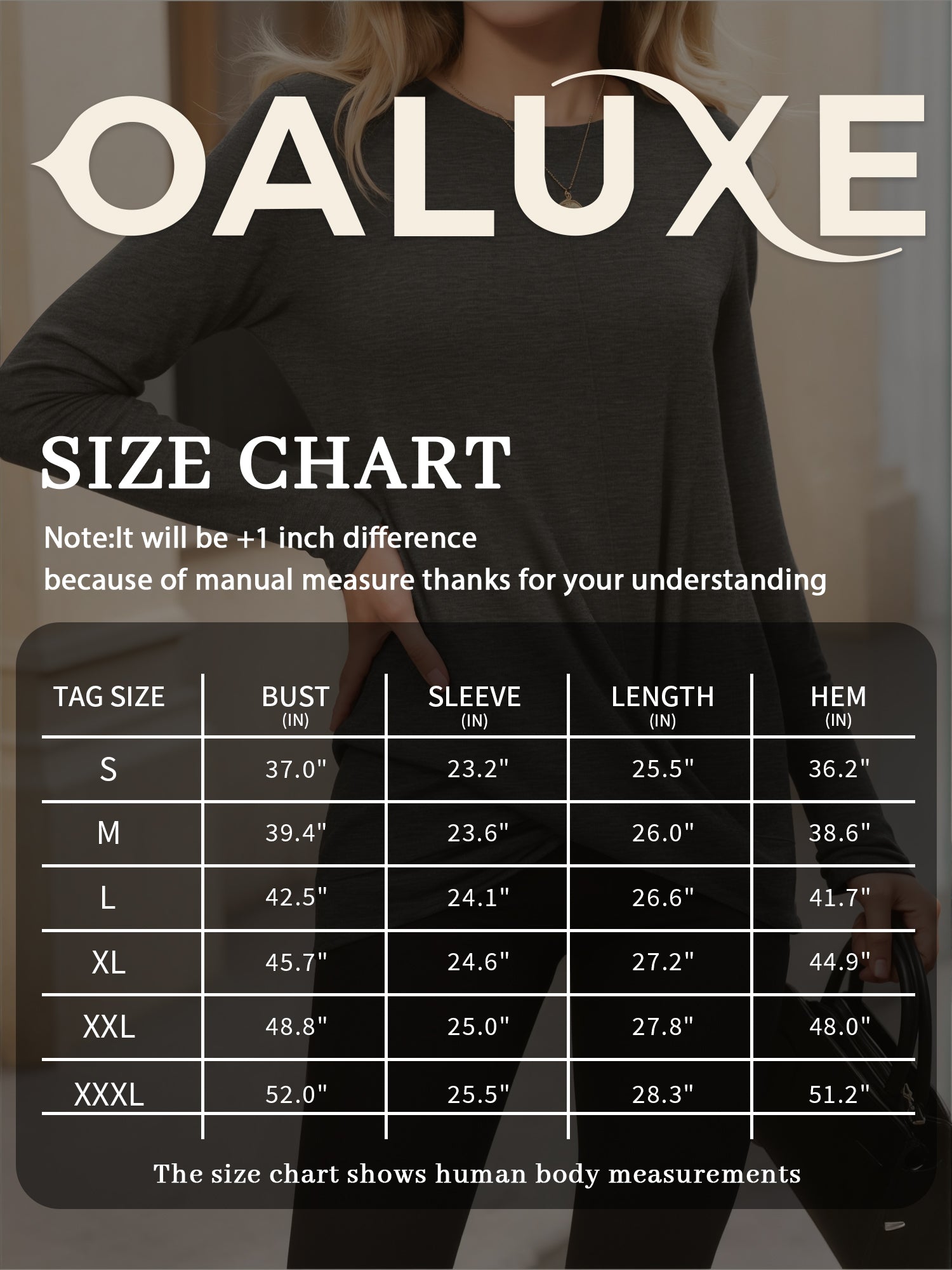 OALUXE Long Sleeve Shirts for Women Dressy Casual Tunic Tops Crewneck Front Twist Blouses