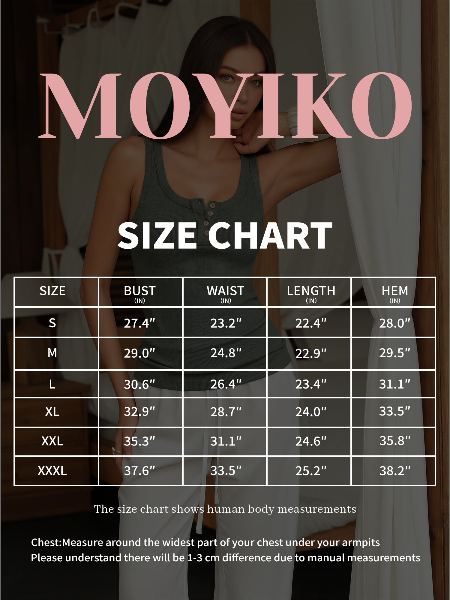 MOYIKO Women's Sleeveless Henley Tank Tops Ribbed V Neck Button Down T Shirts Summer Slim Fit Tee Tops
