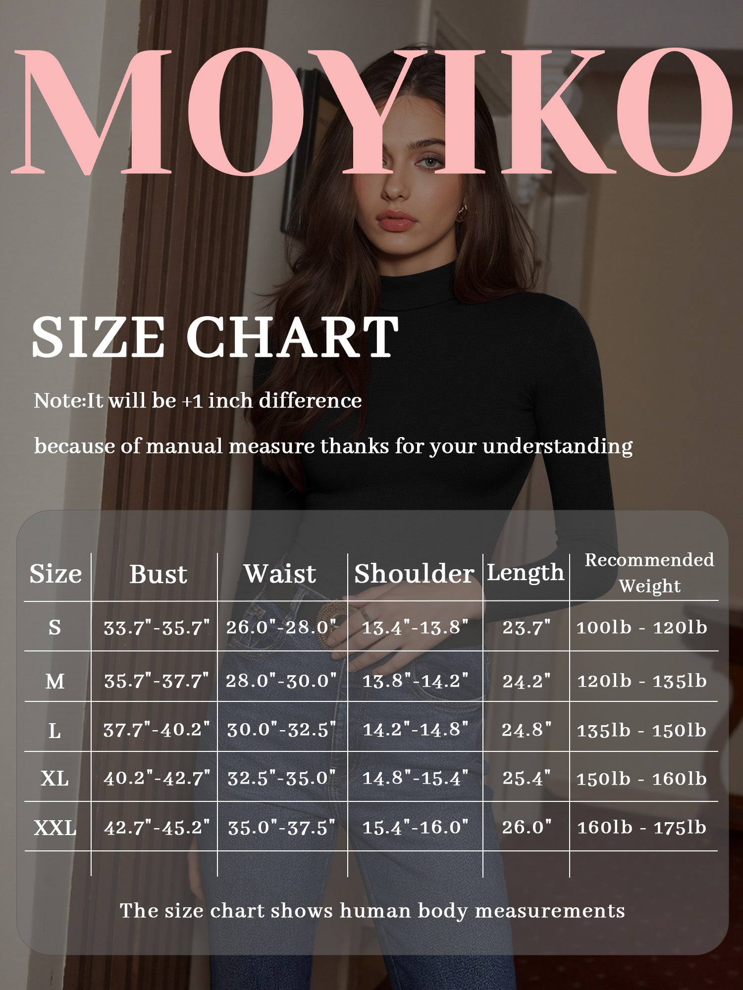 MOYIKO Mock Turtleneck Thermal Long Sleeve Shirts for Women Undershirts Basic Fitted Tees