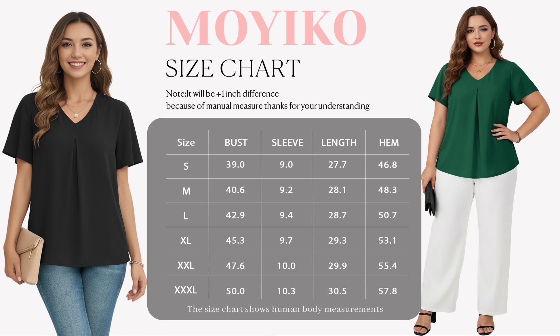 MOYIKO Womens Tops Dressy Blouses V Neck Ruffle Short Sleeve Tunic Tops Casual T-Shirts