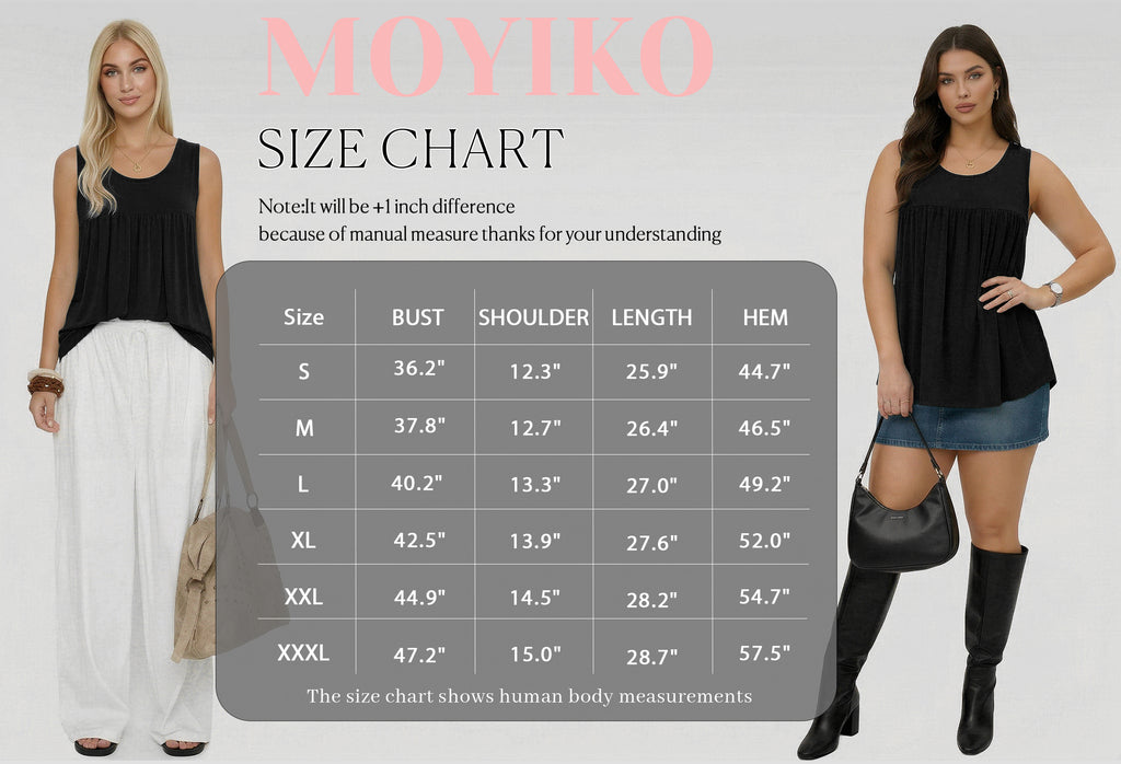 MOYIKO Womens Summer Tank Tops Sleeveless T Shirt Casual Loose Fit Tunic Blouses
