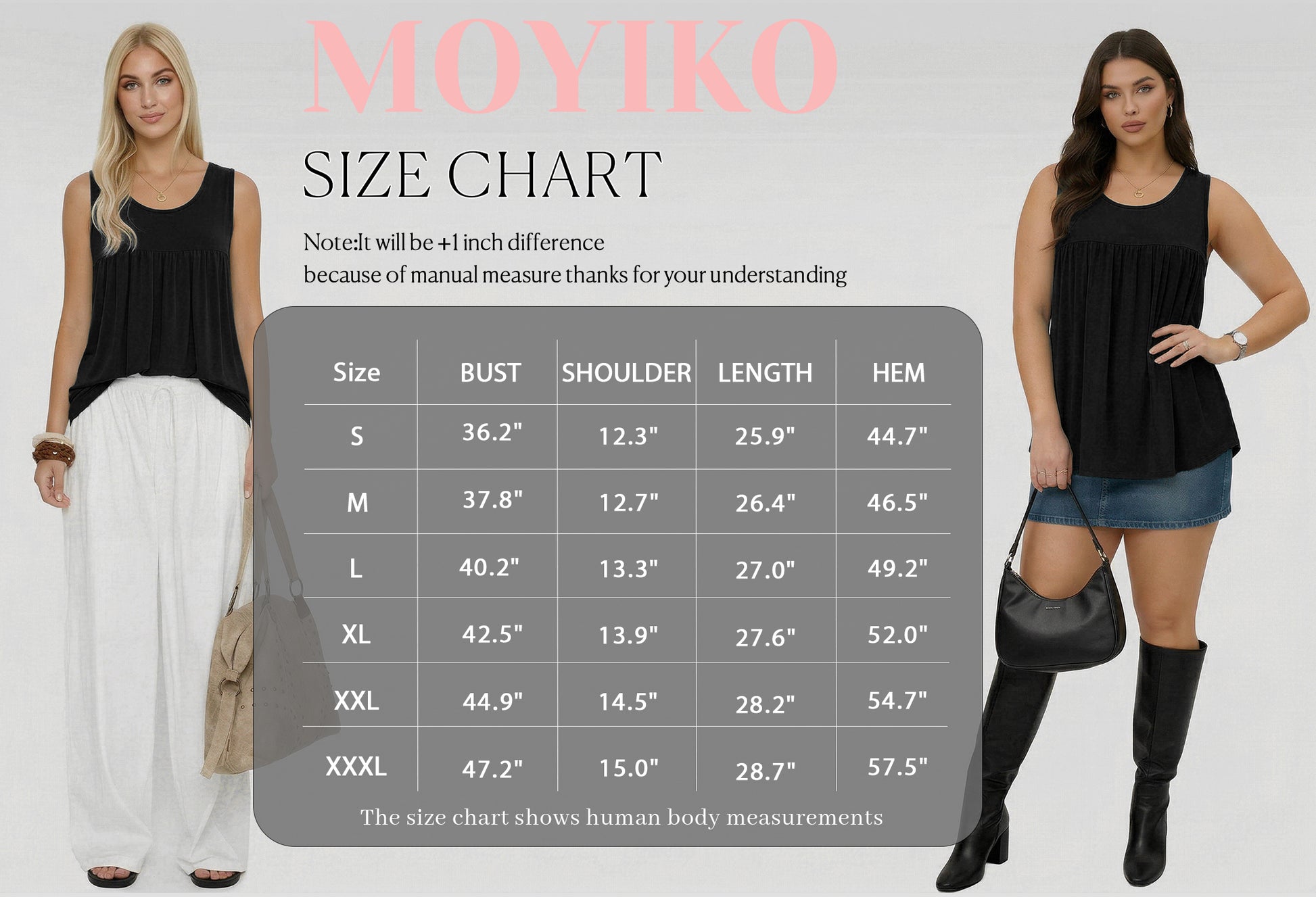 MOYIKO Womens Summer Tank Tops Sleeveless T Shirt Casual Loose Fit Tunic Blouses