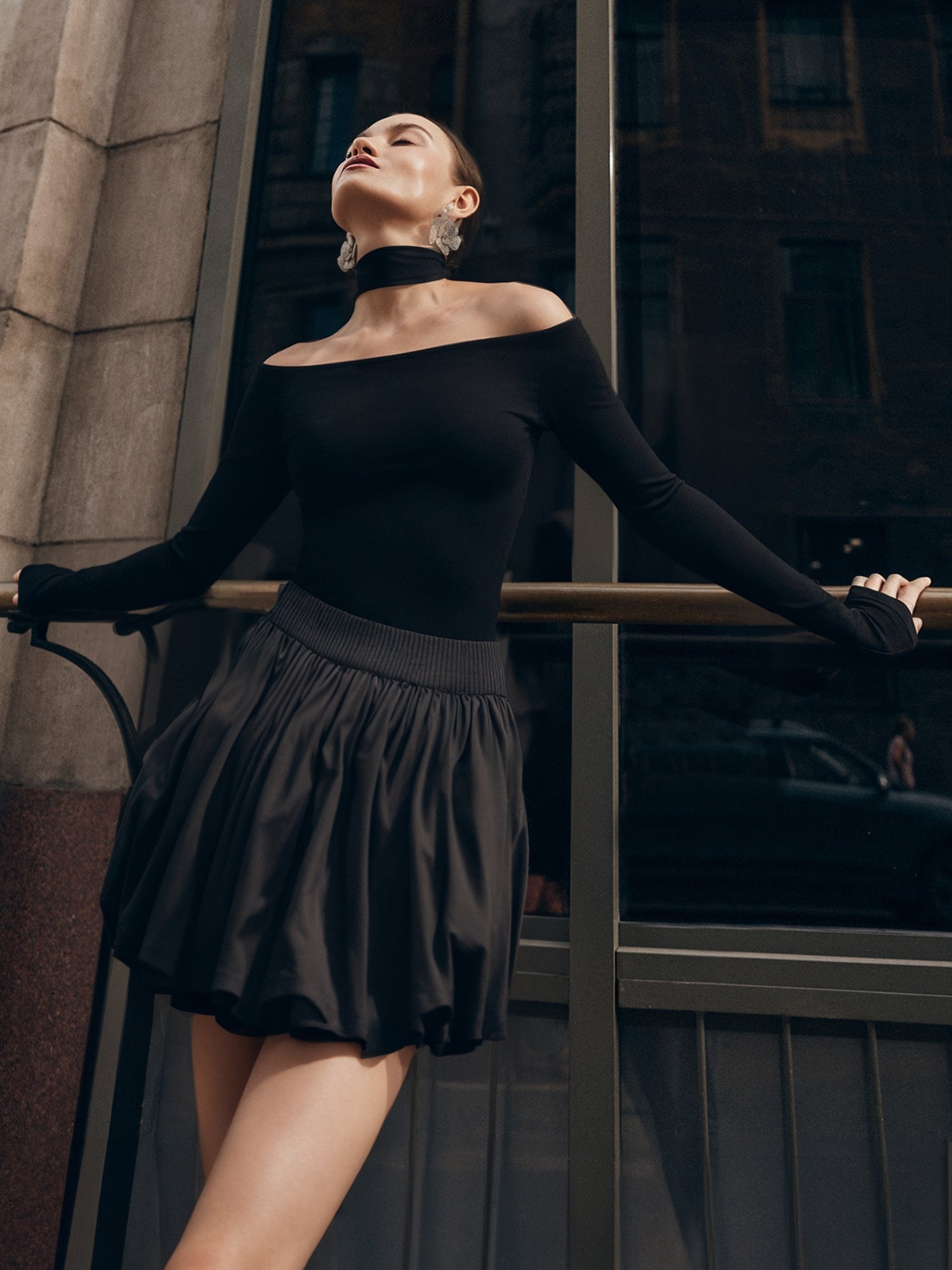 MOYIKO Off the Shoulder Tops for Women Long Sleeve Body Suits for Womens Fitted Tight Tops