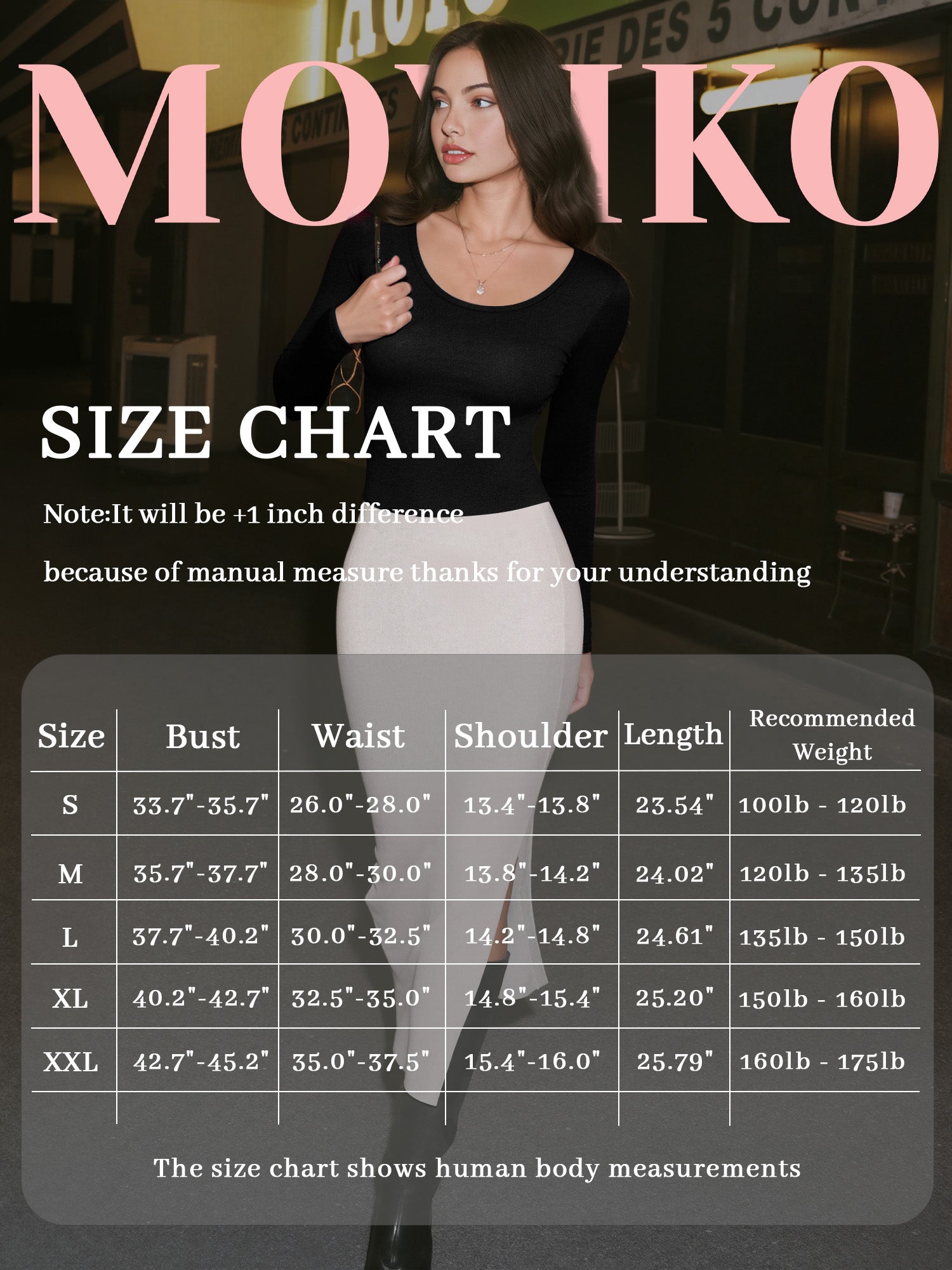 MOYIKO Scoop Neck Thermal Long Sleeve Shirts for Women Undershirts Basic Fitted Tees