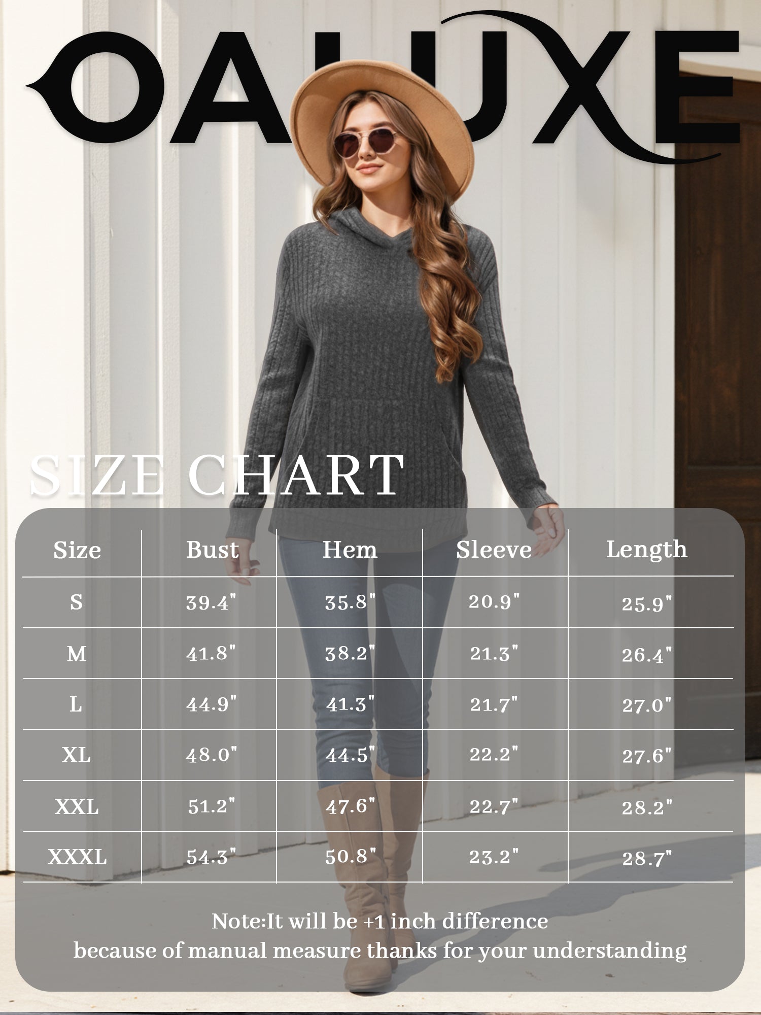 OALUXE Hoodies for Women Long Sleeve Shirts Pullover Sweatshirts Casual Fall Tunic Tops with Pocket