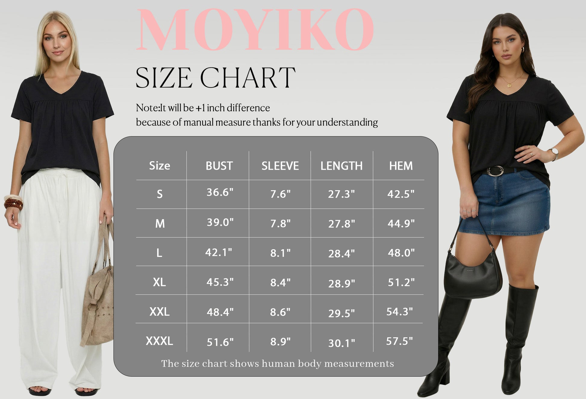 MOYIKO Womens T Shirts Short Sleeve Pleated Peplum Babydoll Summer Tops V Neck Dressy Casual Tunic