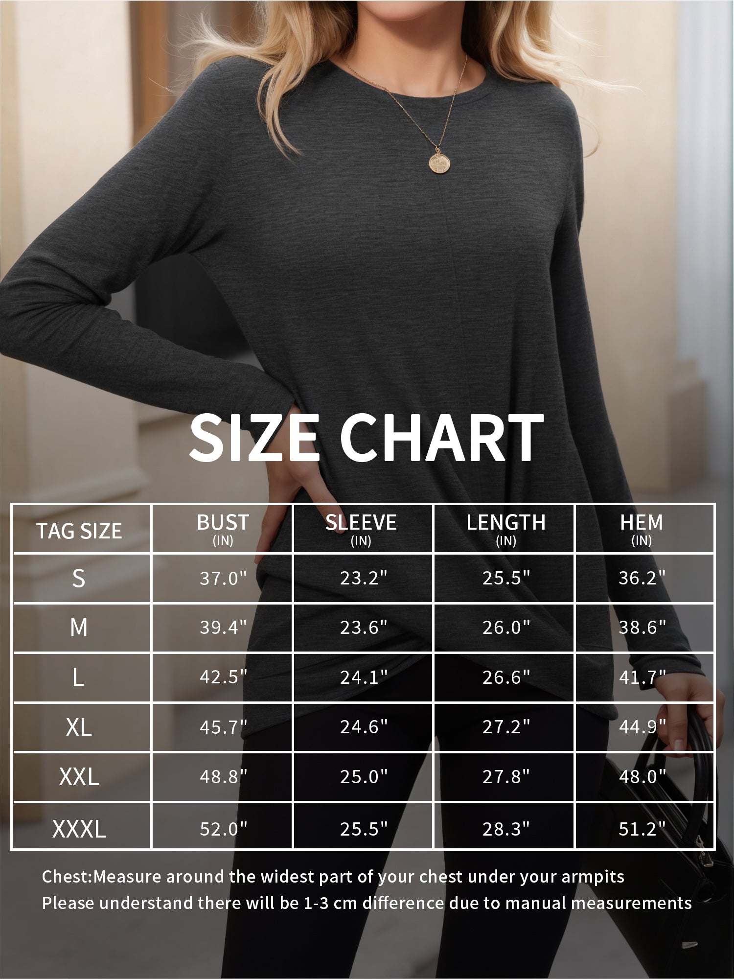 OALUXE Long Sleeve Shirts for Women Dressy Casual Tunic Tops Crewneck Front Twist Blouses