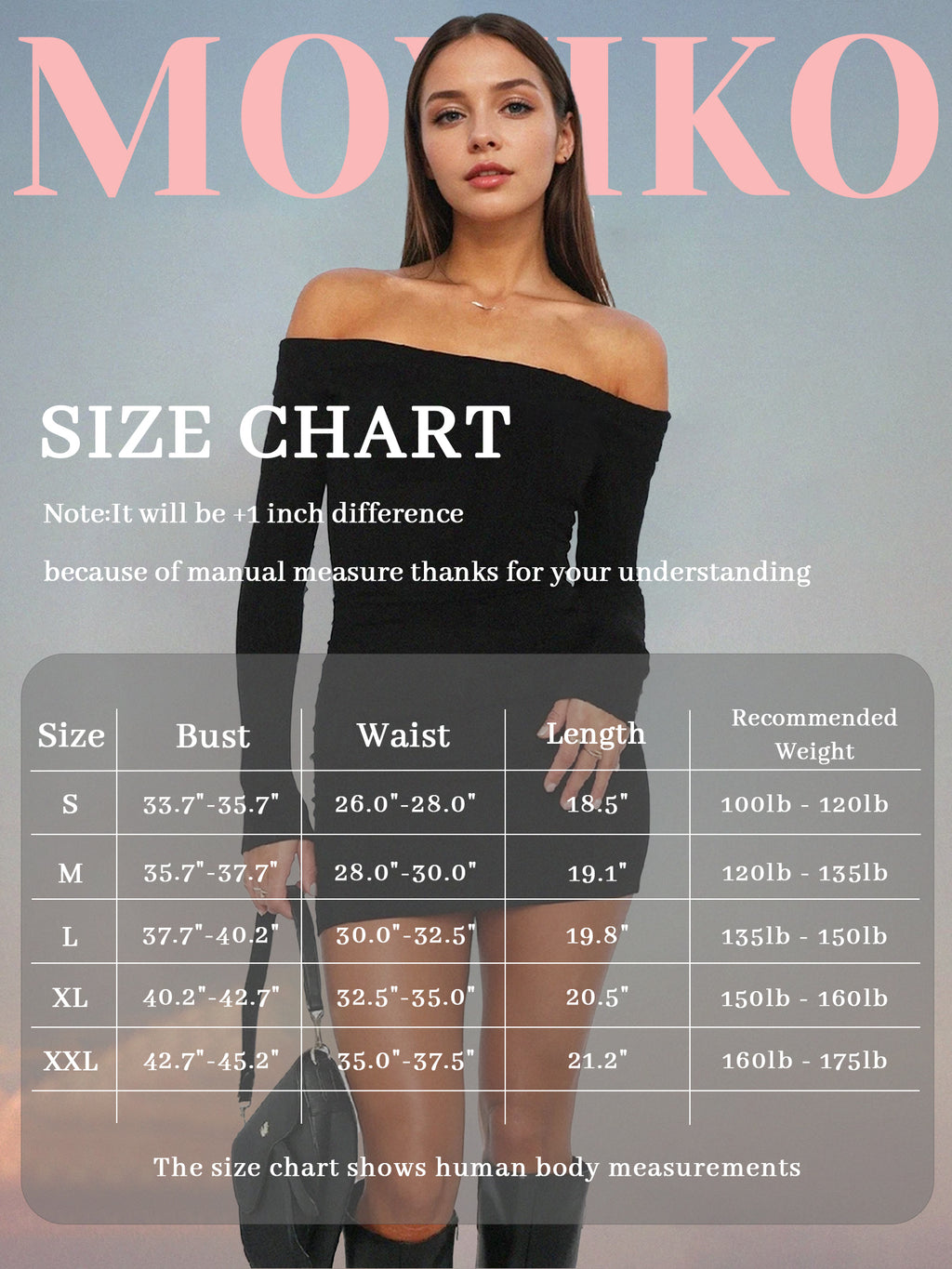 MOYIKO Off The Shoulder Tops For Women Fitted Long Sleeve Shirts Elegant