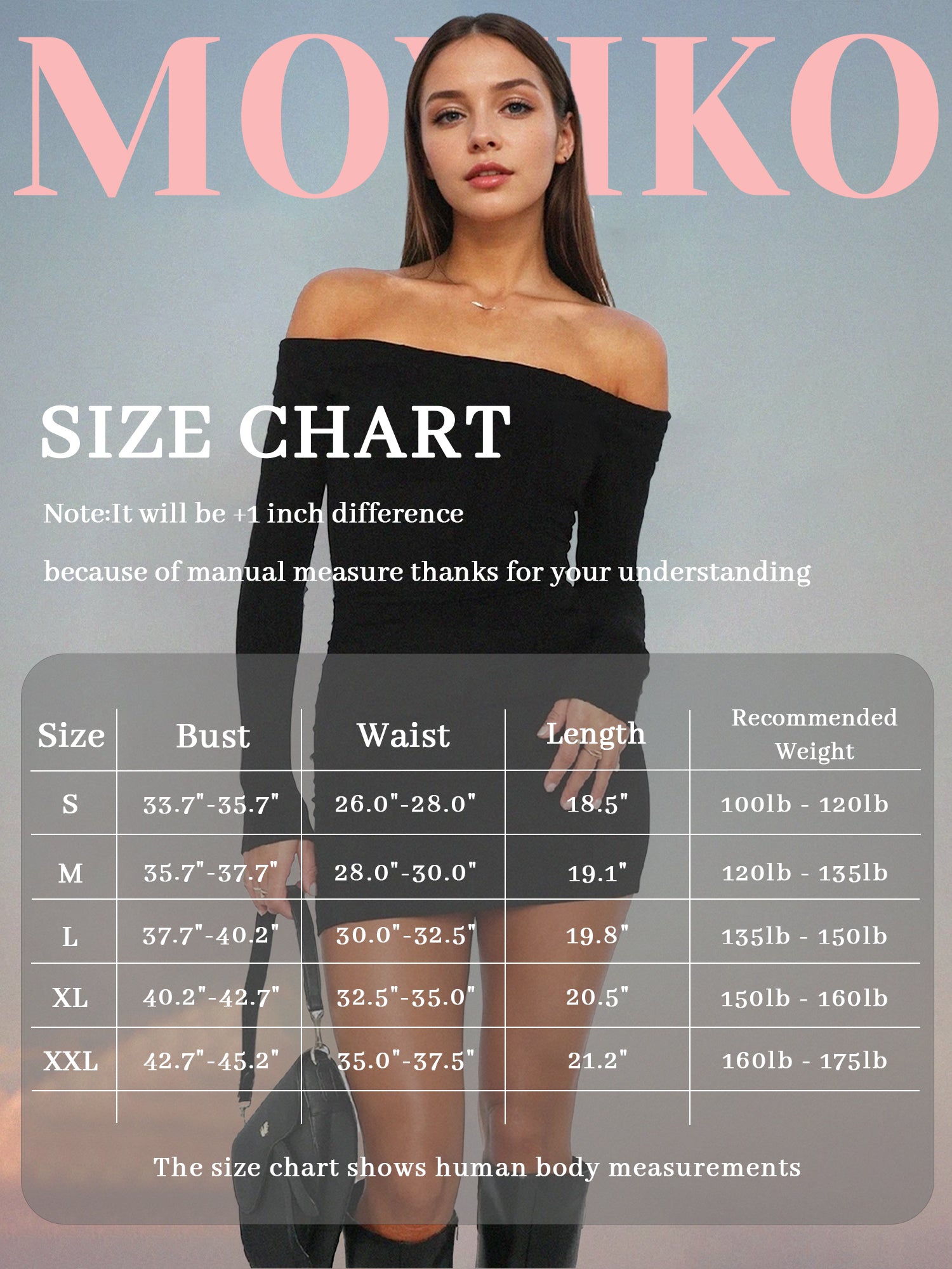 MOYIKO Off The Shoulder Tops For Women Fitted Long Sleeve Shirts Elegant